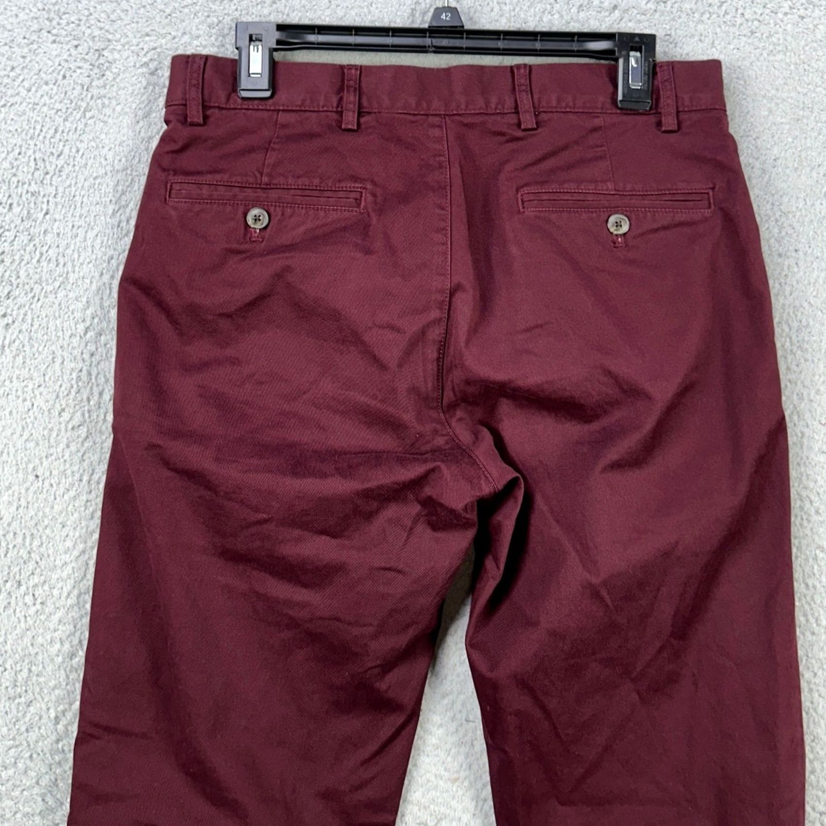 Club Monaco VINTAGE Club Monaco Khaki Pants Mens 30X32 Slim Straight Stretch Casual Maroon - Pants - Men Size US 30 / EU 46 - 3 Thumbnail