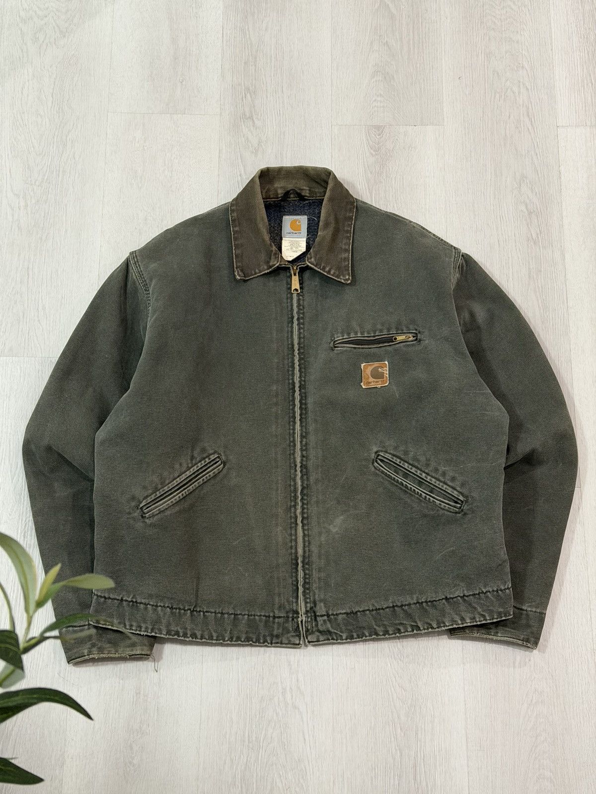 Carhartt Vintage 2001 Carhartt Detroit Jacket J97MOS MossGreen XL USA Size US XL / EU 56 / 4 - 3 Thumbnail