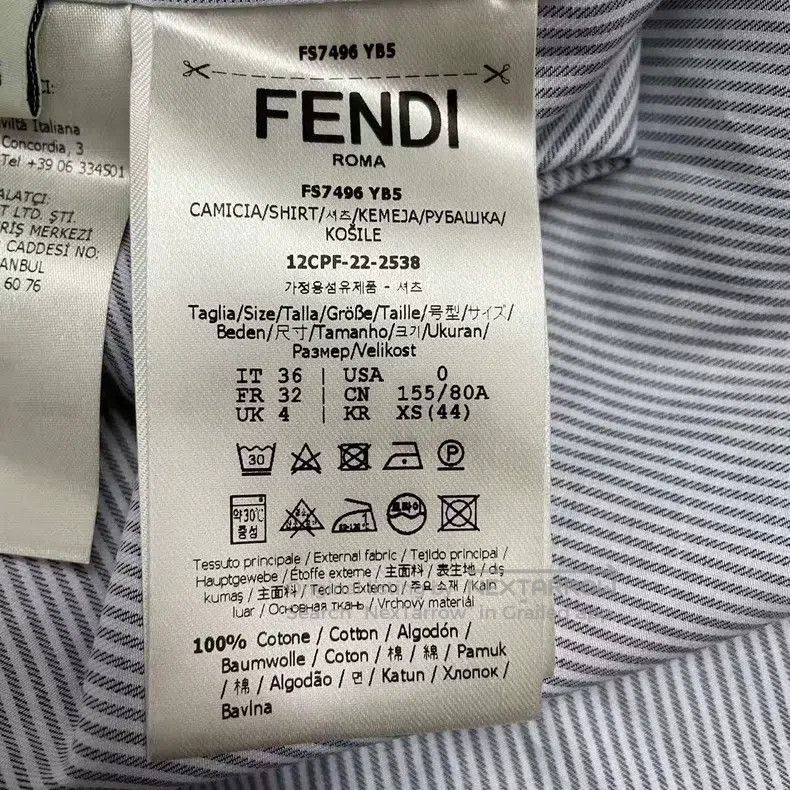 Fendi Fendi Ladies stand collar striped blue and white shirt wit Size XS / US 0-2 / IT 36-38 - 5 Thumbnail