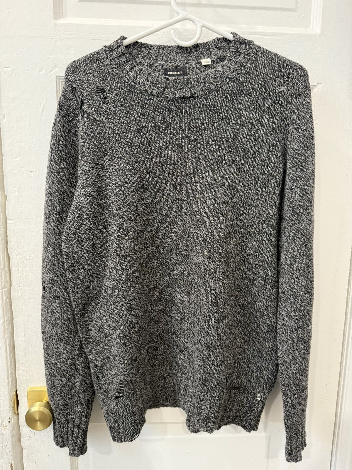 Diesel Black and gray Diesel deconstructed Alpaca knit sweater Size US M / EU 48-50 / 2 - 1 Thumbnail