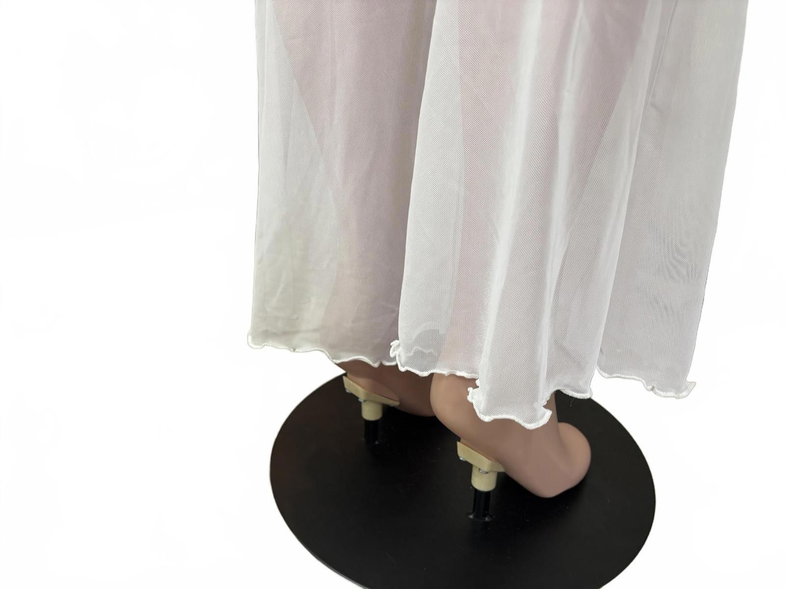Other Sheer White Bathing Suit Coverup Mesh Flared Pants. Size M. Size 32" / US 10 / IT 46 - 6 Thumbnail