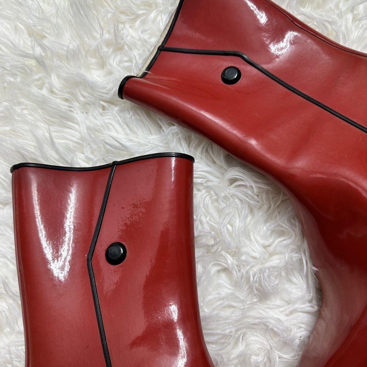 Other bright red rubber boots vintage rare Size US 6 / IT 36 - 3 Thumbnail
