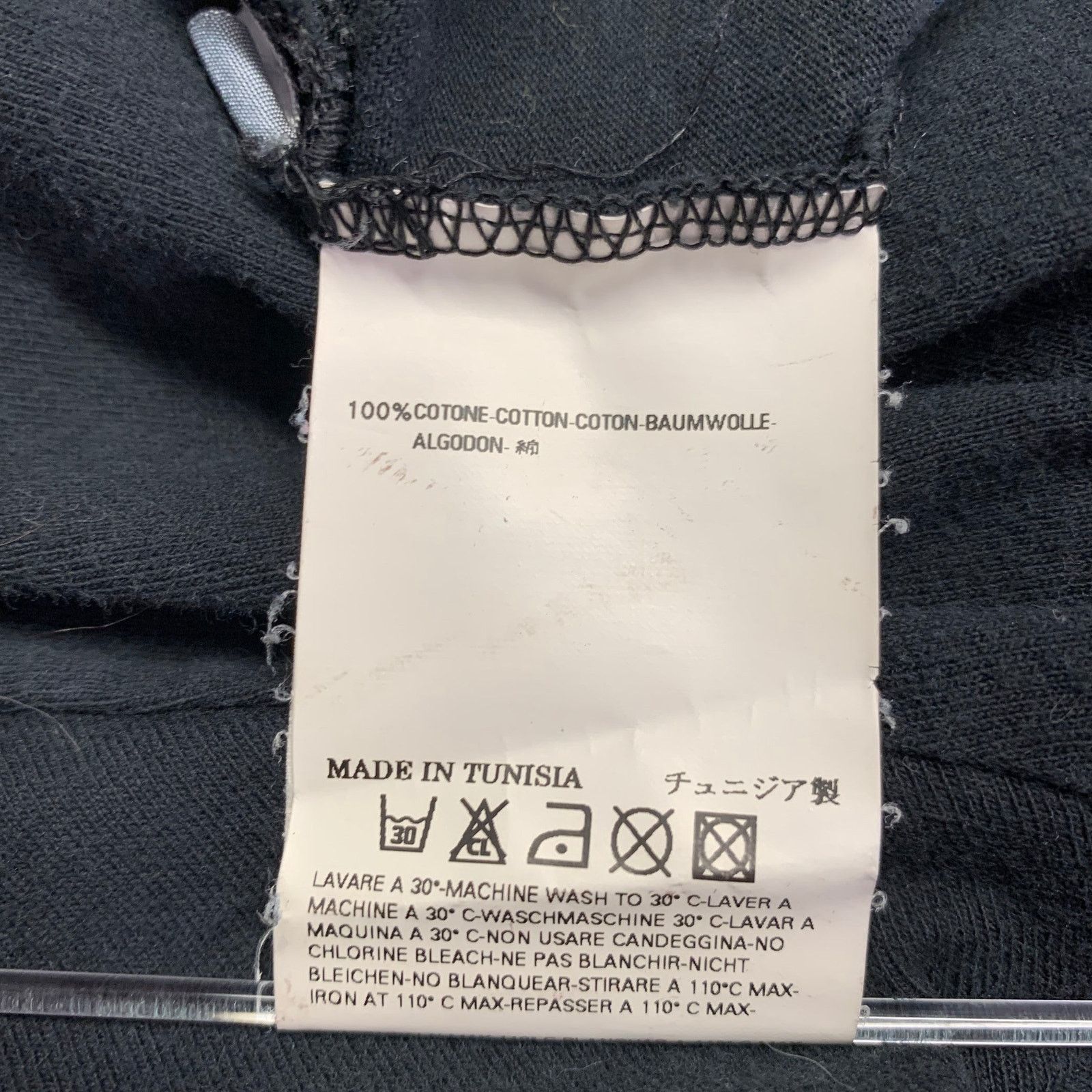 Maison Margiela MARTIN MARGIELA Size L Black Blue Logo Cotton V-Neck T-shirt Size US L / EU 52-54 / 3 - 7 Thumbnail