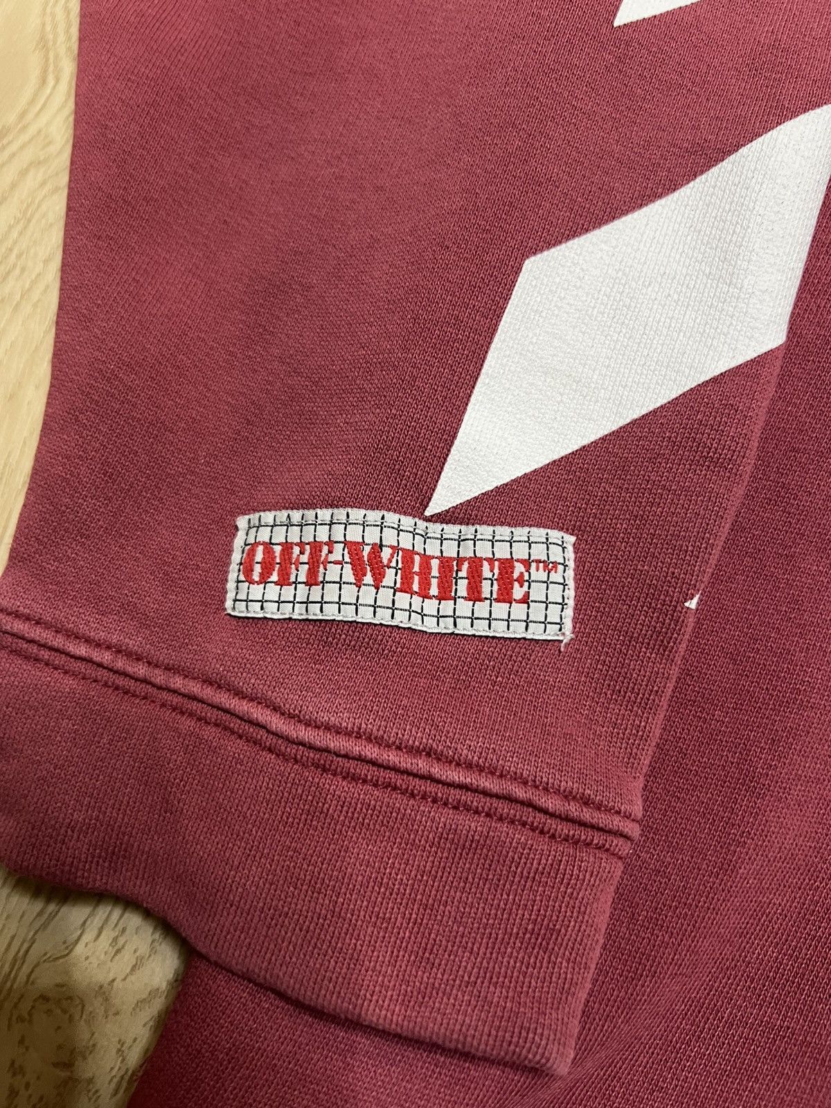 Off-White × Virgil Abloh Off-White Men's Red Diagonal Arrows Over Hoodie Size US M / EU 48-50 / 2 - 5 Thumbnail