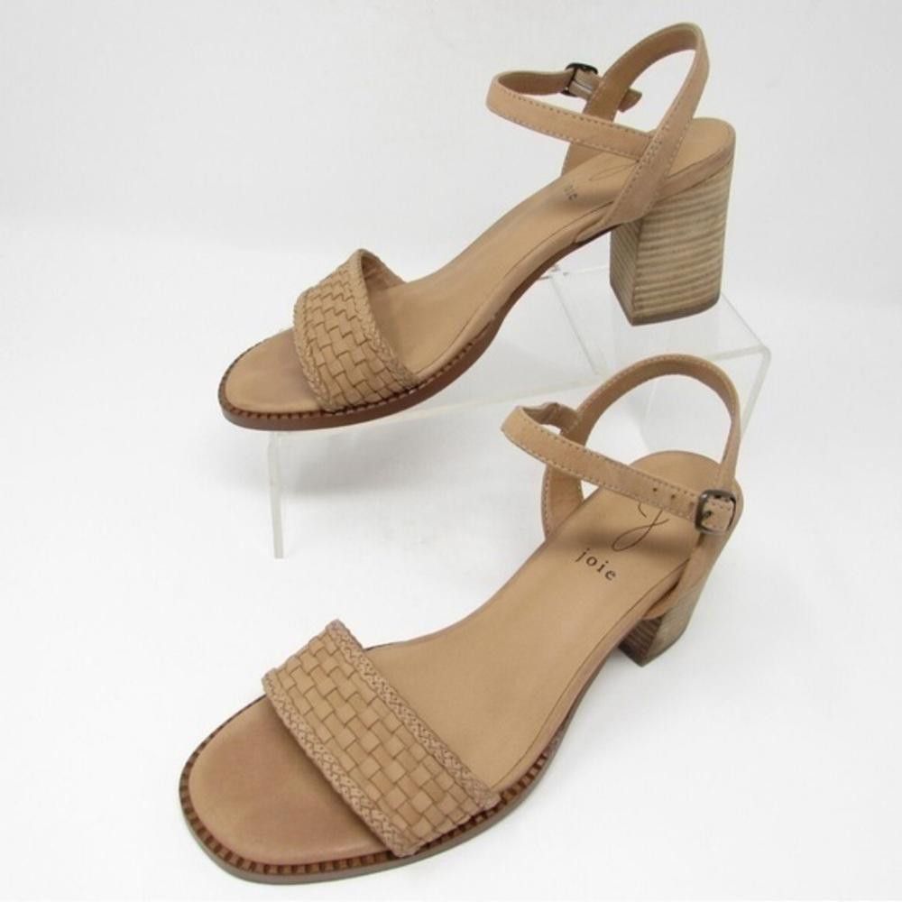 Kim Jones Joie Beige Block Heels Size 8.5 Adjustable Buckle Strap Size US 8.5 / IT 38.5 - 1 Thumbnail