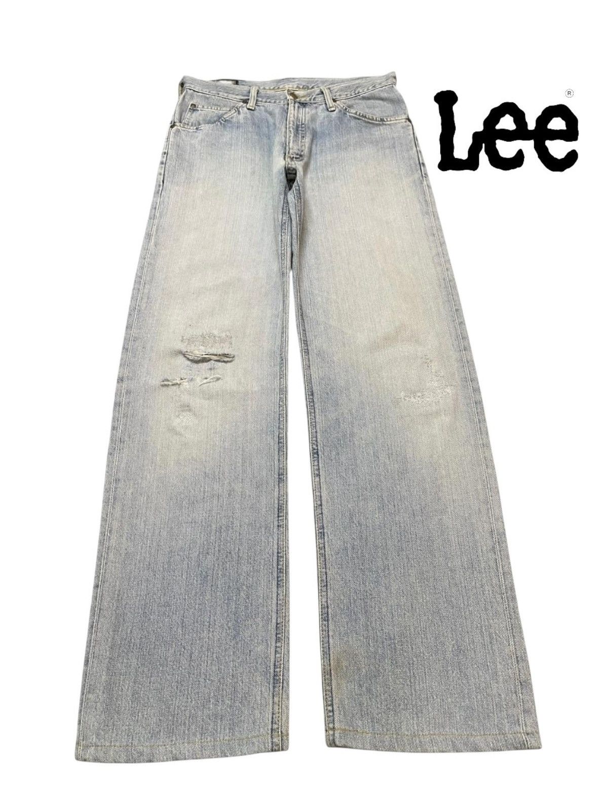 Lee Vintage 90s Lee Riders Faded Wash Distressed Wide Leg Baggy Size US 31 - 1 Thumbnail