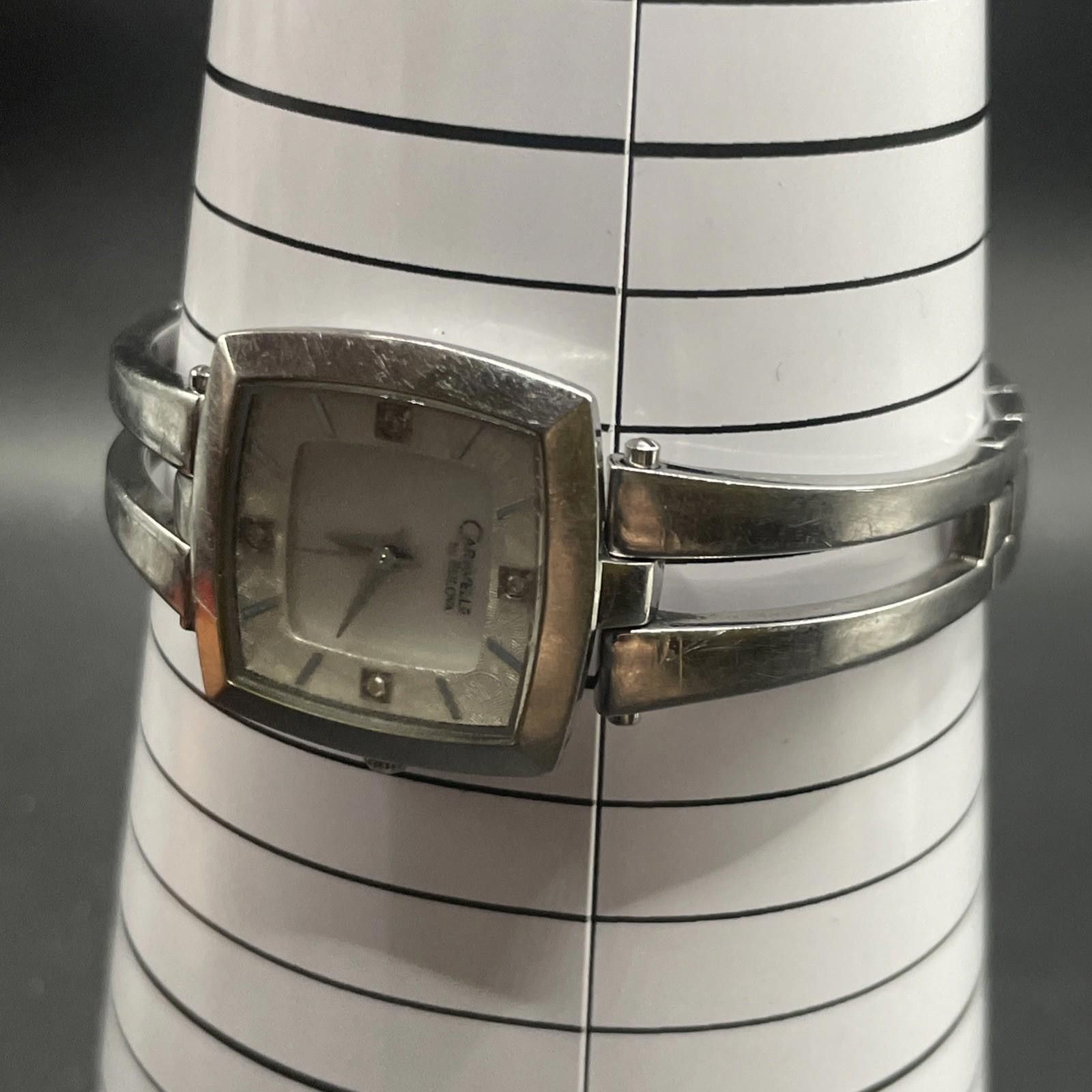 Bulova Vintage Bulova Silver Tone Crystals Quartz Watch New Battery Size ONE SIZE - 9 Thumbnail