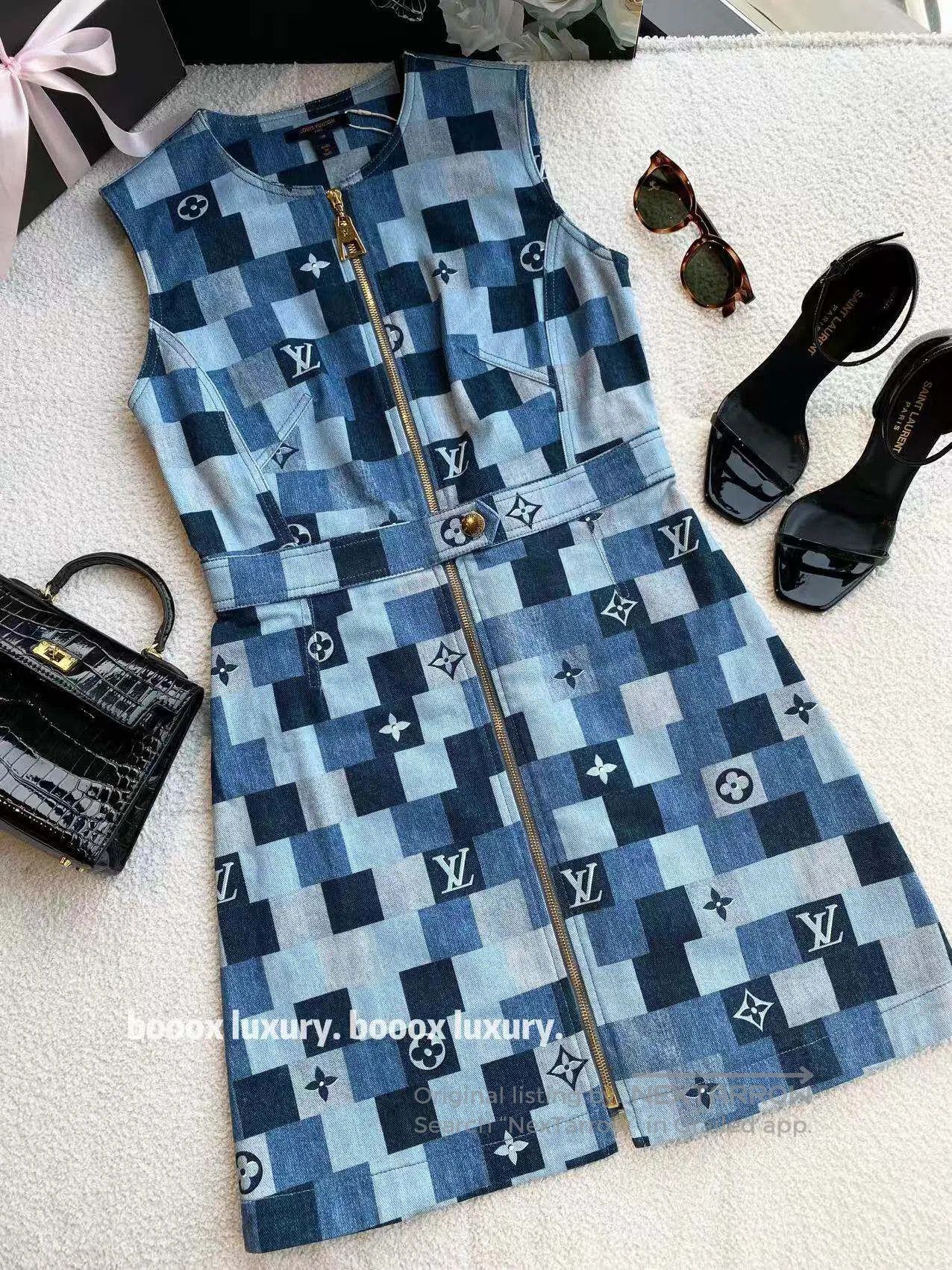 Louis Vuitton Louis Vuitton Denim old flower full of printed dress| Size XS / US 0-2 / IT 36-38 - 1 Thumbnail