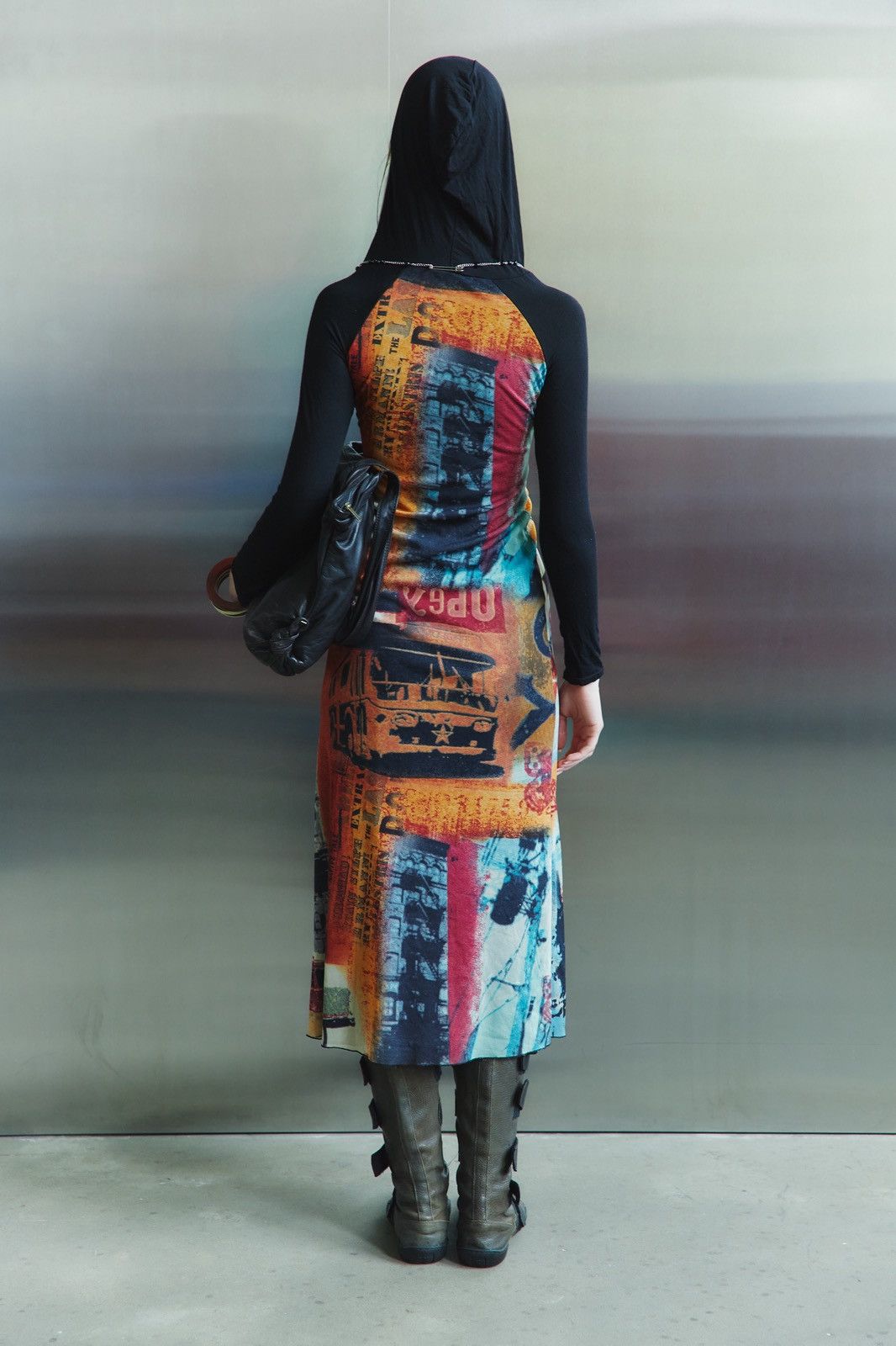 If Six Was Nine Cache Mesh Printed Hooded Maxi Dress Jean Paul Gaultier Size XS / US 0-2 / IT 36-38 - 2 Thumbnail