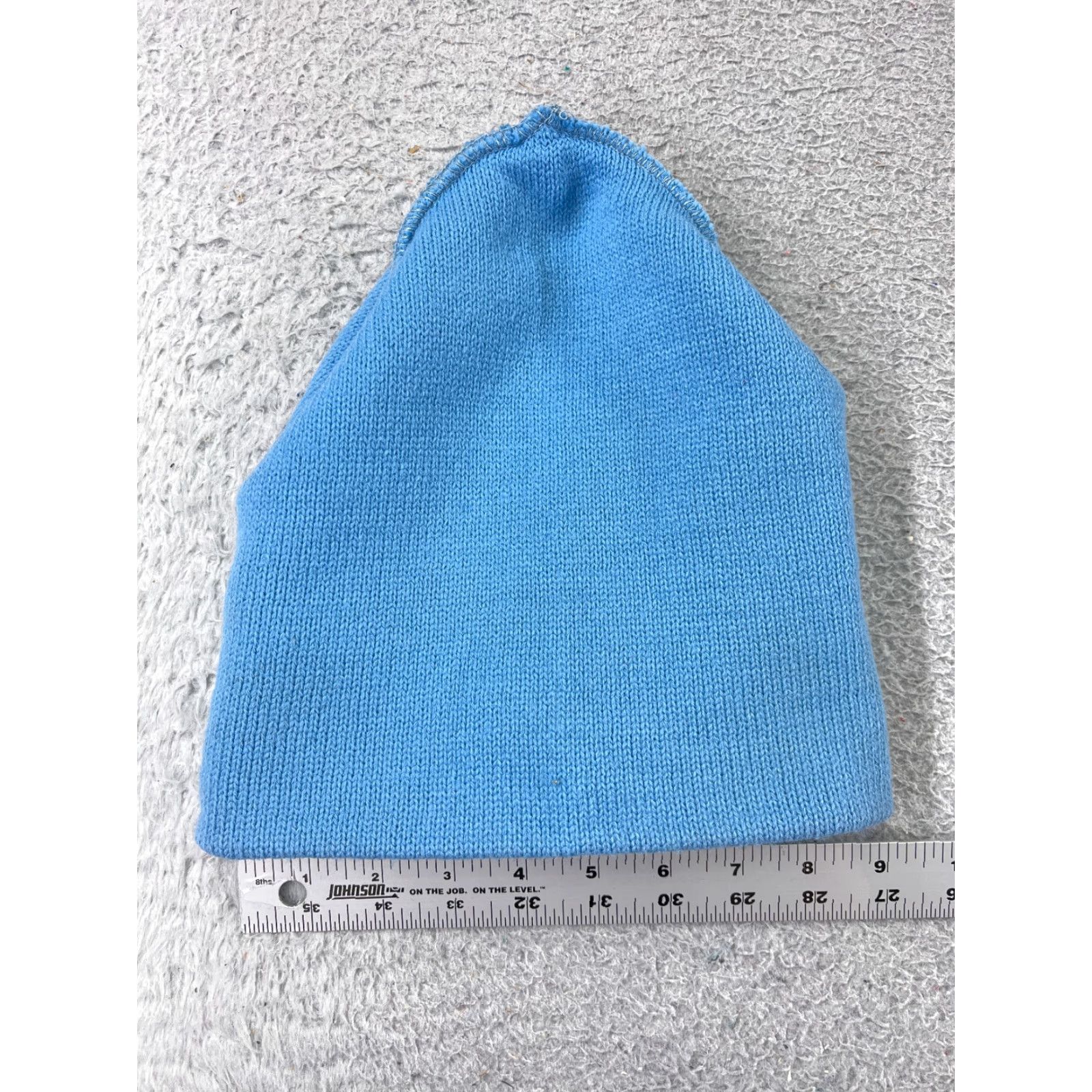 Vintage Light Blue Knit Beanie Hat Adult One Size Cotton Blend Winter Ski Solid Blue Unbranded Beanie Men Women Ski Theme - Mens Womens Size ONE SIZE - 4 Thumbnail