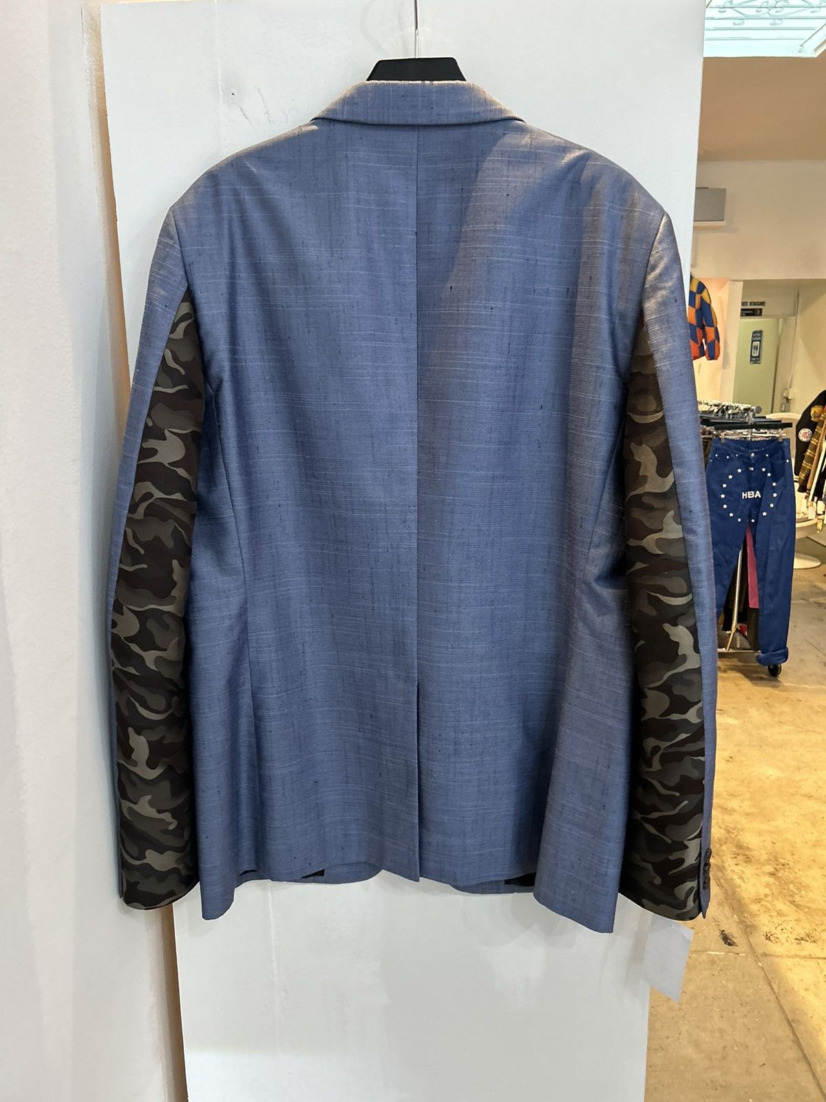 image of Comme Des Garcons x Comme Des Garcons Homme Comme Des Garçon Homme Blue Camoflauge Hybrid Blazer (S