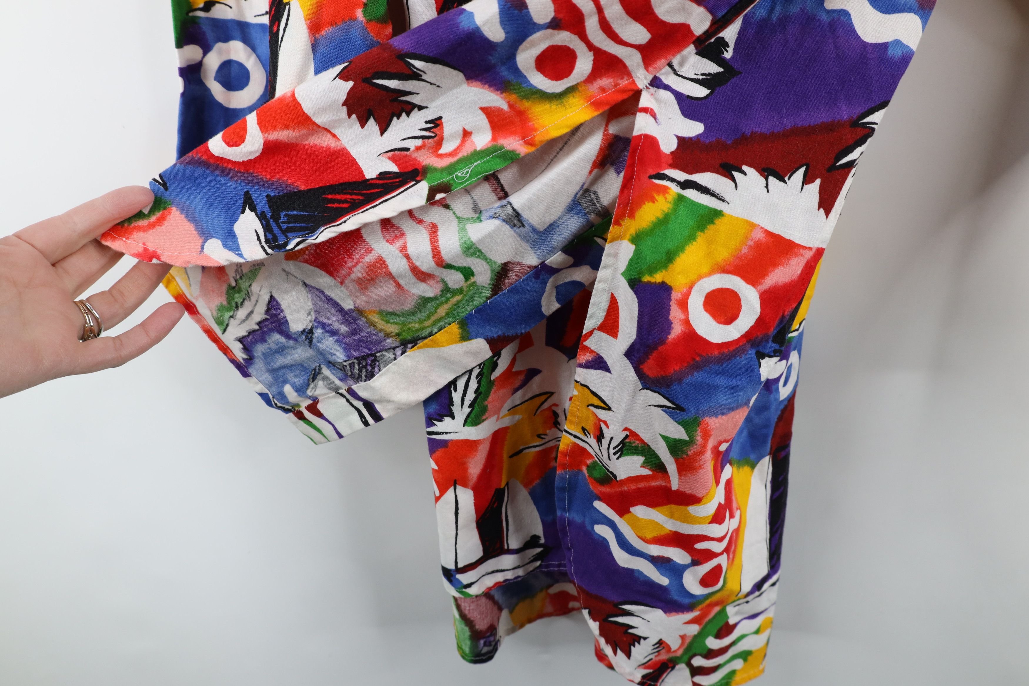 Vintage Vintage 90s Streetwear Rainbow Beach Tunic Button Shirt Size L / US 10 / IT 46 - 8 Thumbnail