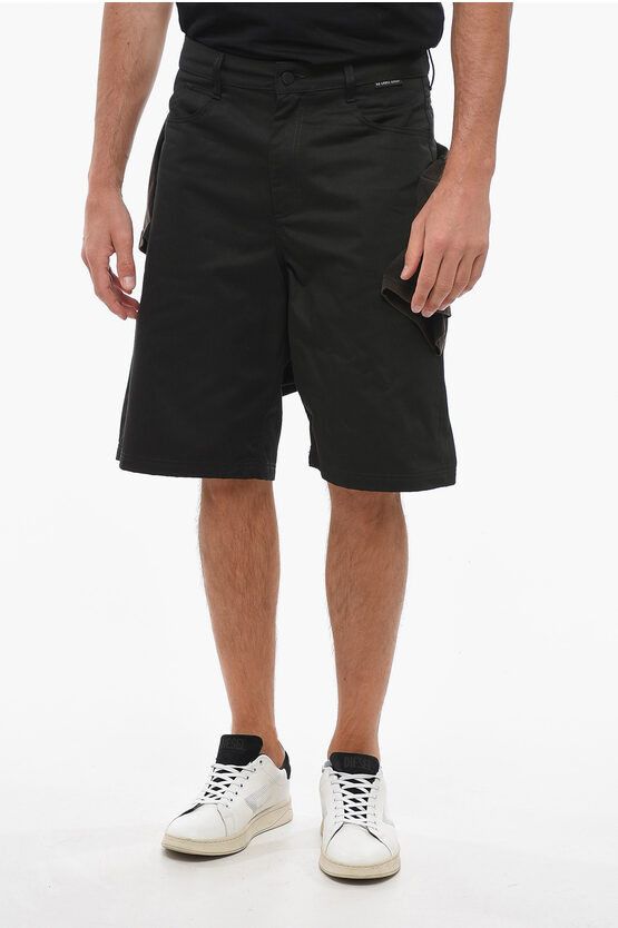 image of 44 Label Group Cotton Shorts With Stitched T-Shirt in Black, Men's (Size 33)