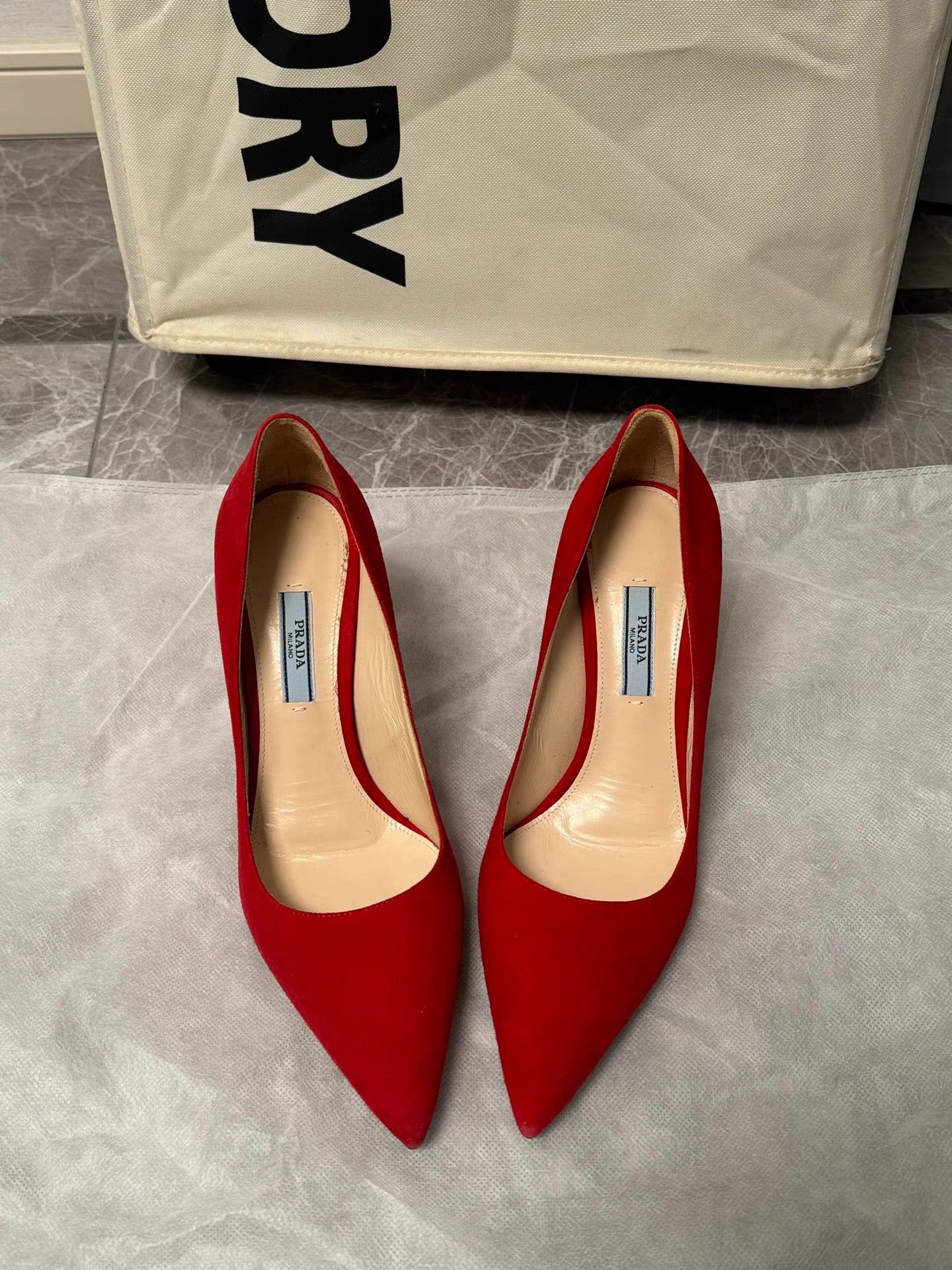 Prada Prada Red Heels K6 Size US 7.5 / IT 37.5 - 2 Thumbnail