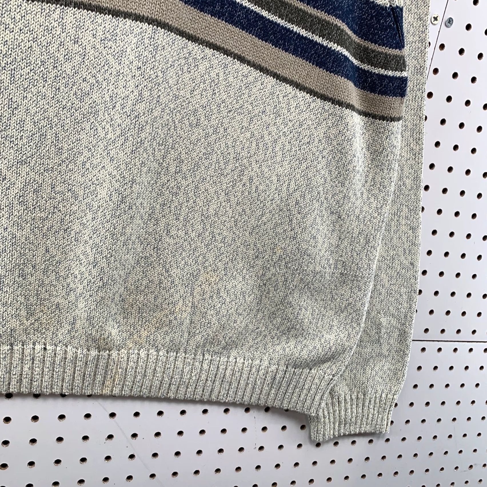 Eddie Bauer Eddie Bauer Sweater Mens 2XL Gray Striped 1/4 Zip Mock Neck 100% Cotton Pullover Size US XXL / EU 58 / 5 - 7 Thumbnail