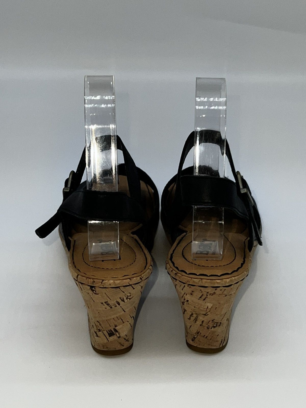 Born Born Women's Black Slingback Wedge Sandals Size 8.5 Open Toe Size US 8 / IT 38 - 3 Thumbnail