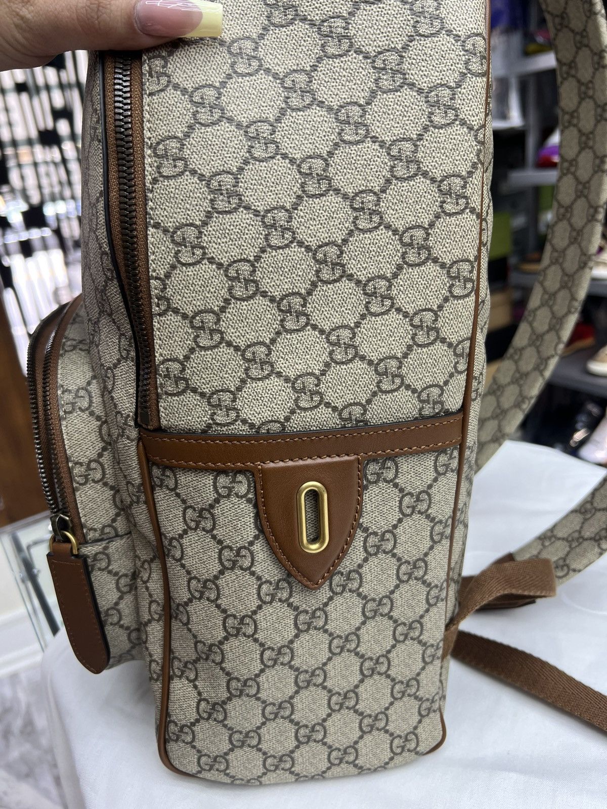 Gucci Gucci GG Emblem Medium Backpack Size ONE SIZE - 13 Thumbnail