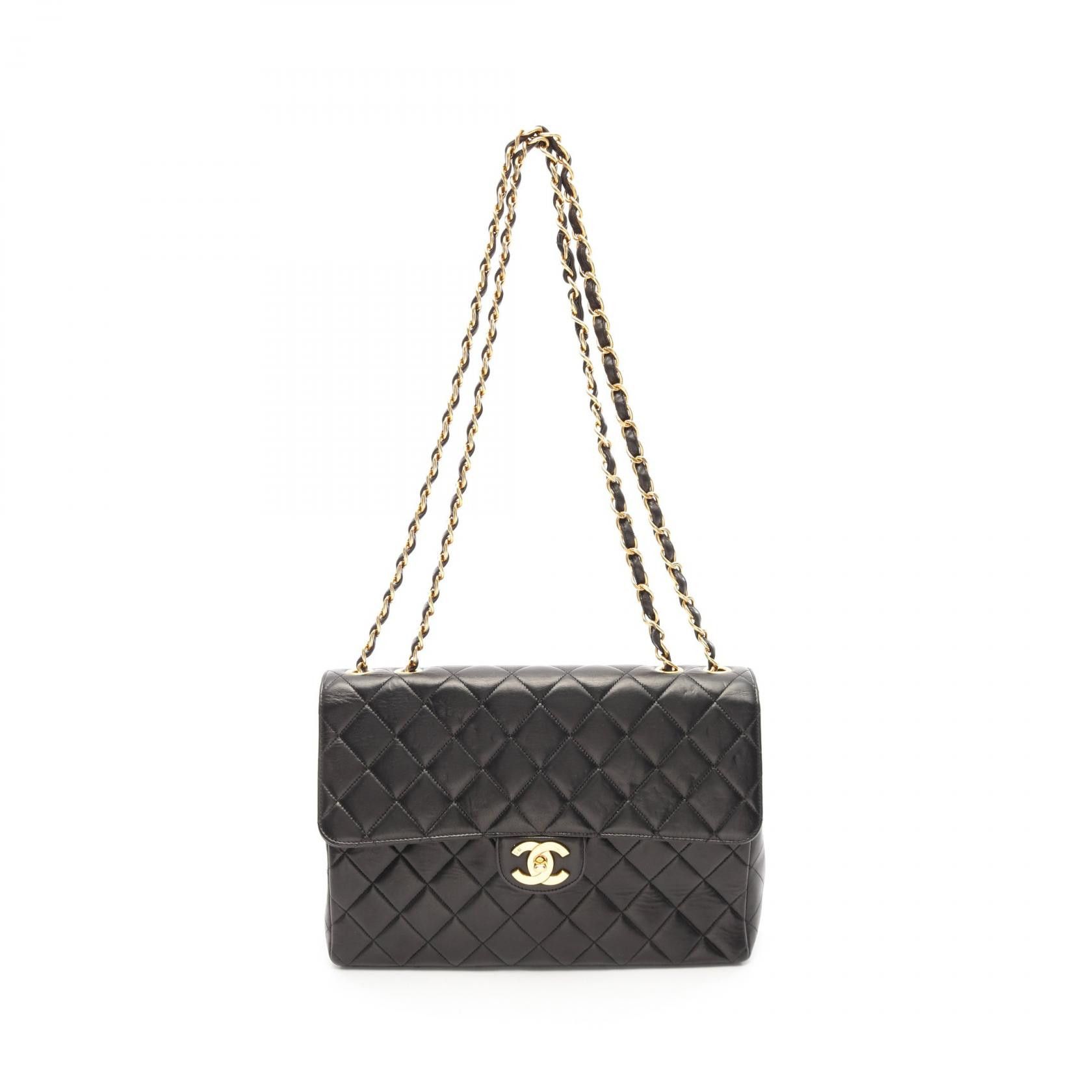 Chanel Chanel Deauville Matelasse Lambskin Shoulder Bag Leather Shoulder Bag A04412 in Black, Women's
