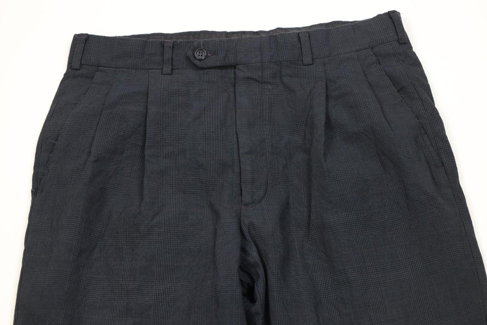 Burberry Vintage 90s Burberry Wool Knit Wide Leg Chino Pants Plaid Size US 32 / EU 48 - 2 Thumbnail