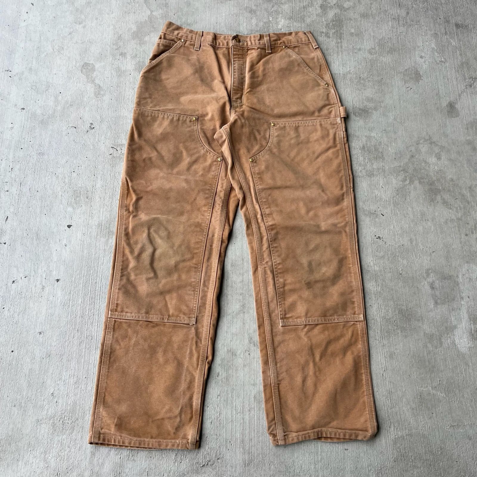 Carhartt × Vintage Carhartt brown double knee work wear carpenter pants Size US 32 / EU 48 - 1 Thumbnail