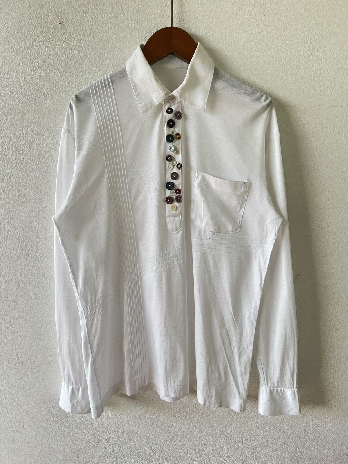 Vintage Paper Thin 90s Polo Shirt Many Button Size US M / EU 48-50 / 2 - 2 Thumbnail