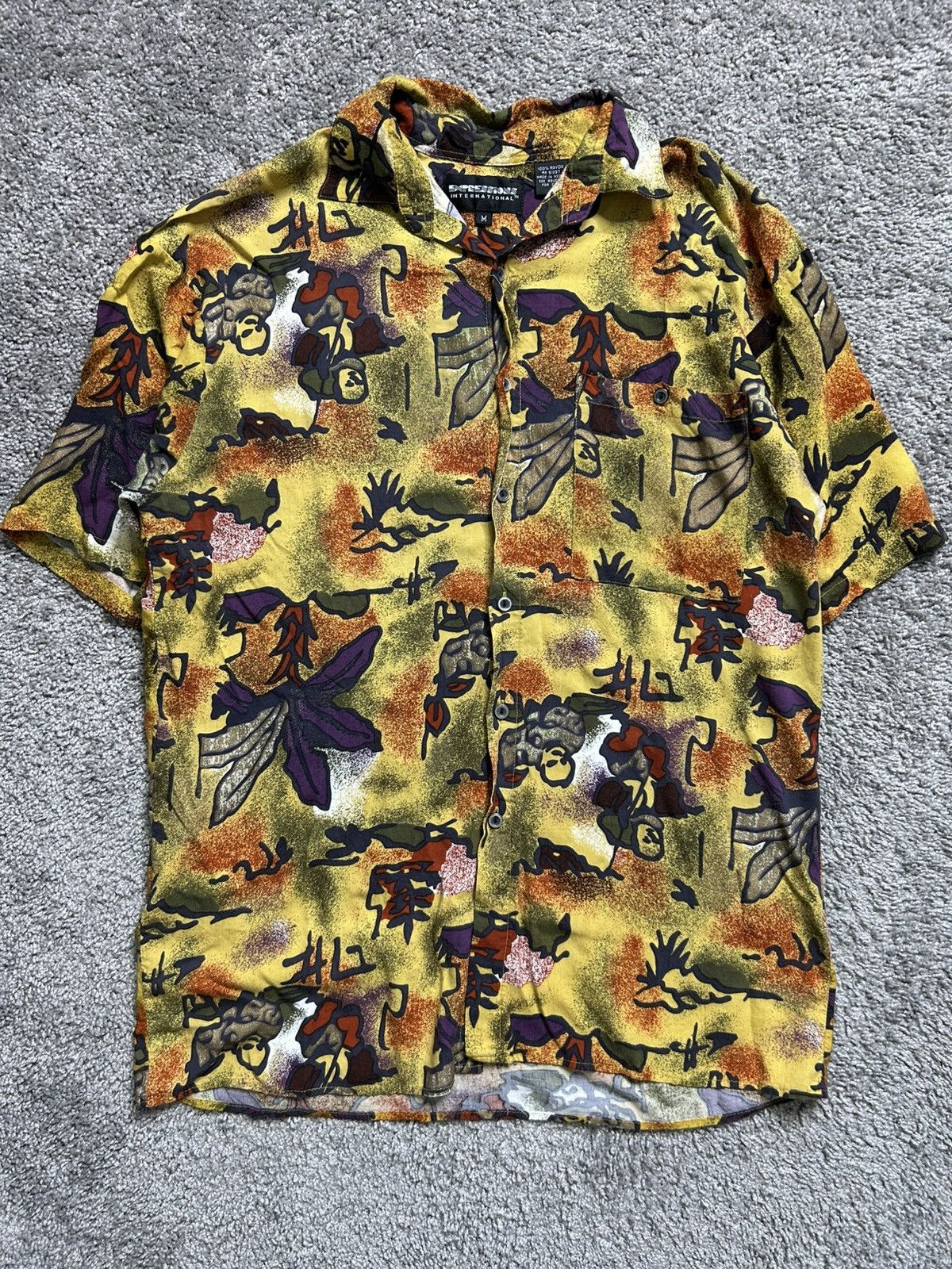 Vintage Vintage 70s Expressions AOP Art Rayon Short Sleeve Button Up Size US M / EU 48-50 / 2 - 1 Thumbnail