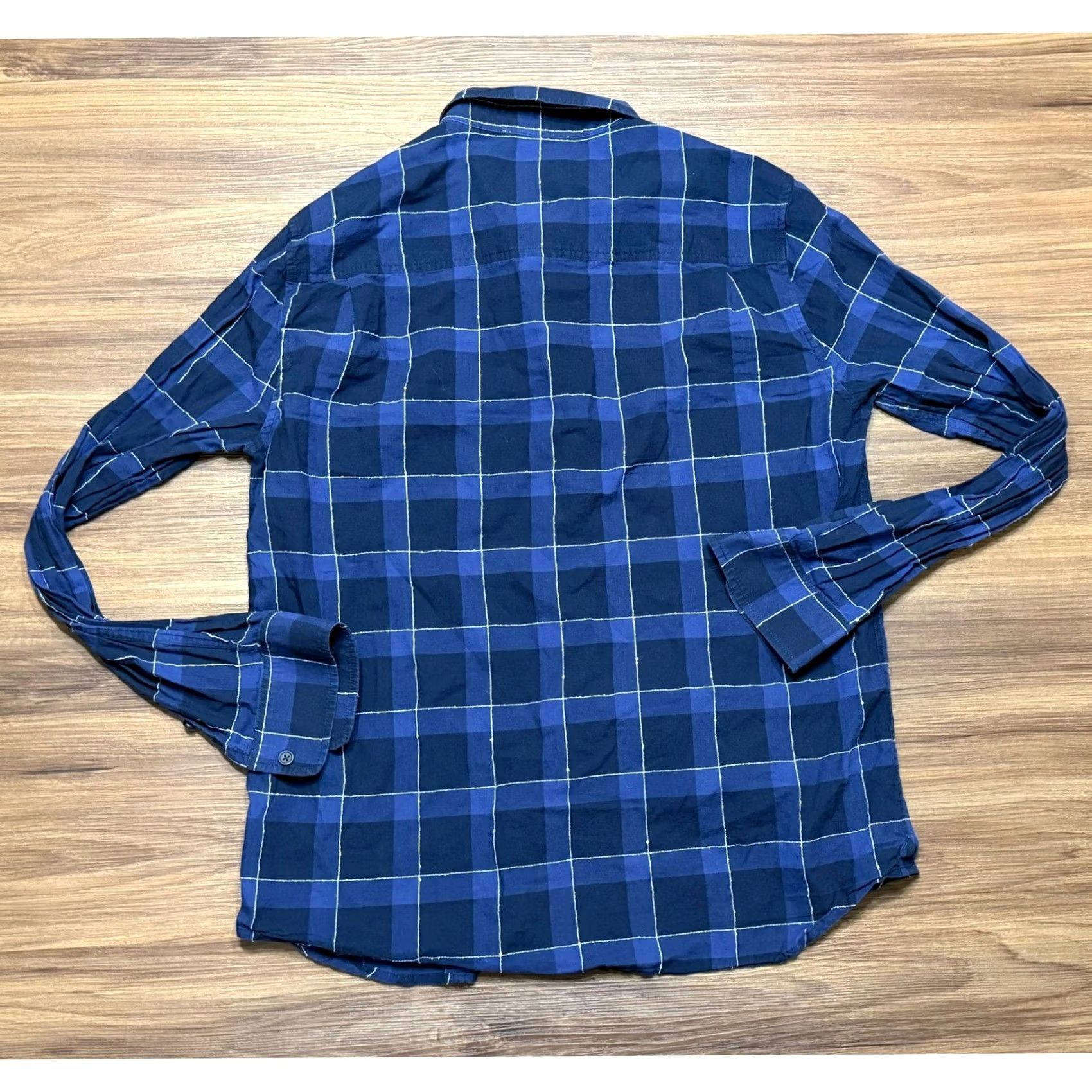 Frame FRAME Classic Fit Blue Plaid Button Up Shirt Men Sz M Size US M / EU 48-50 / 2 - 8 Thumbnail