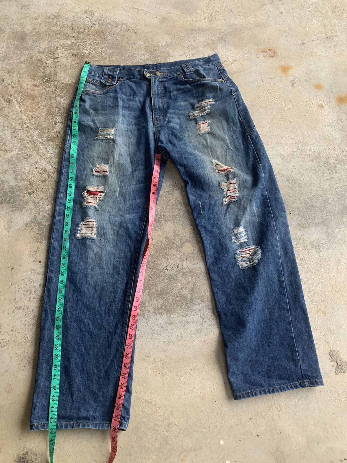 If Six Was Nine Distressed Denim Baggy Jeans Size US 38 / EU 54 - 10 Thumbnail