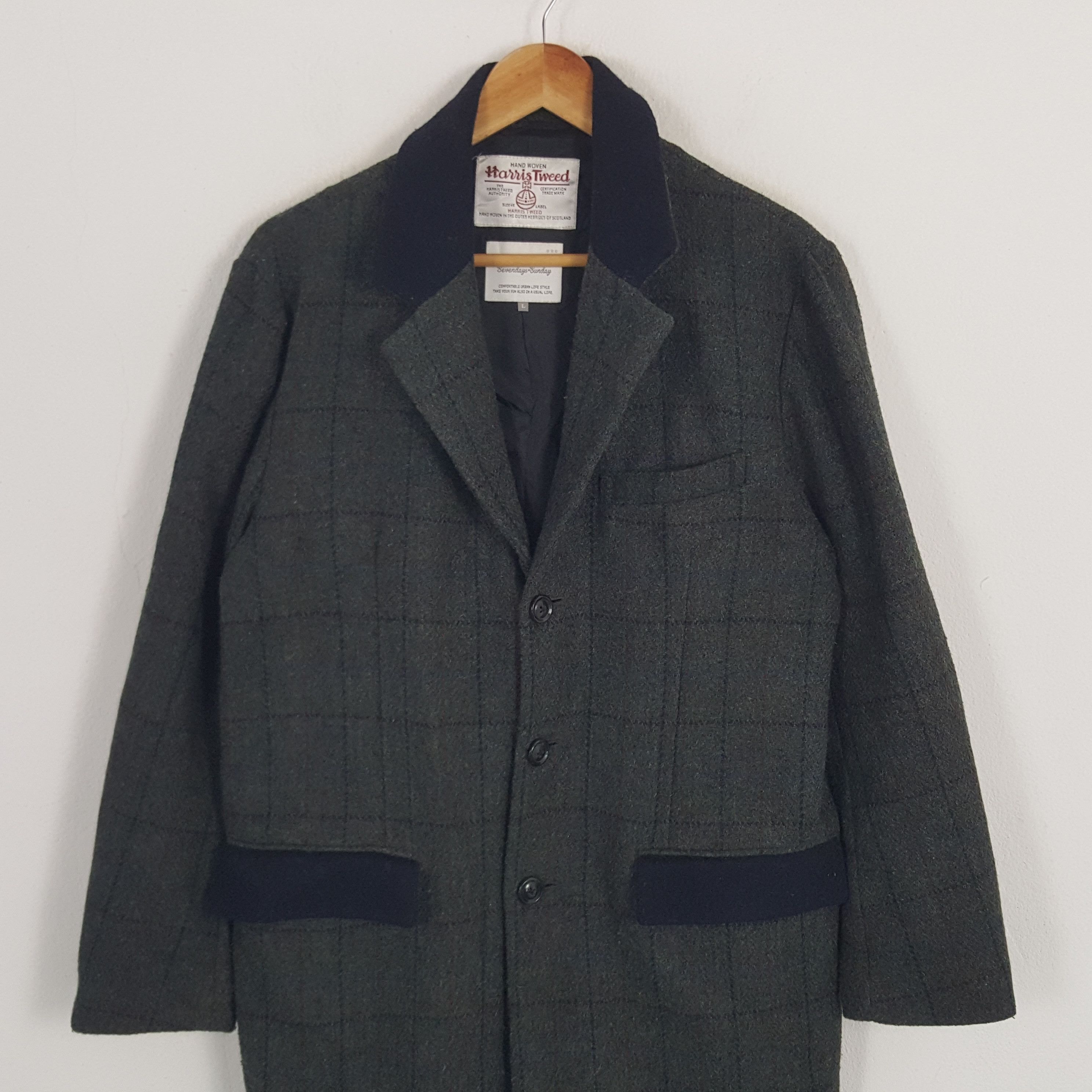 Harris Tweed × Vintage Vintage Harris Tweed Designer Brand Trench Coat Jacket Size US M / EU 48-50 / 2 - 2 Thumbnail