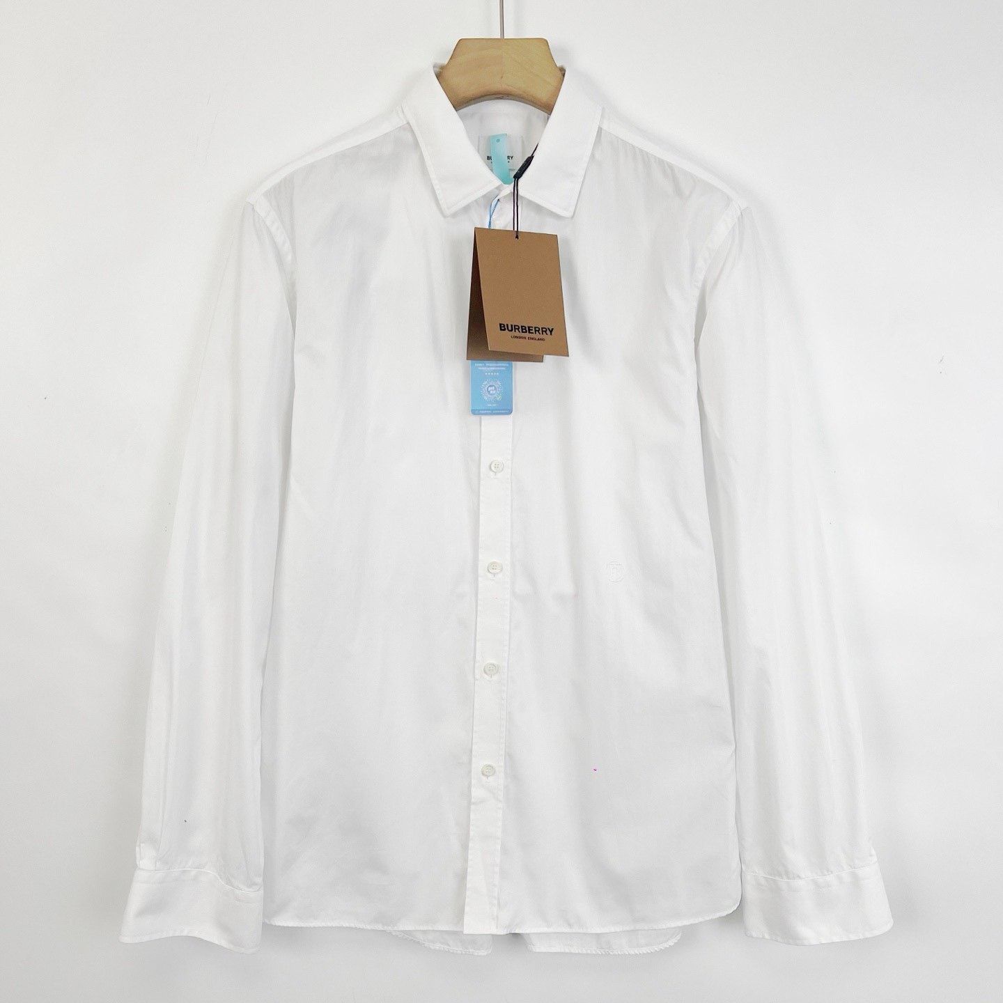 Burberry Burberry White Embroidered Long-Sleeve Shirt Size US M / EU 48-50 / 2 - 1 Thumbnail