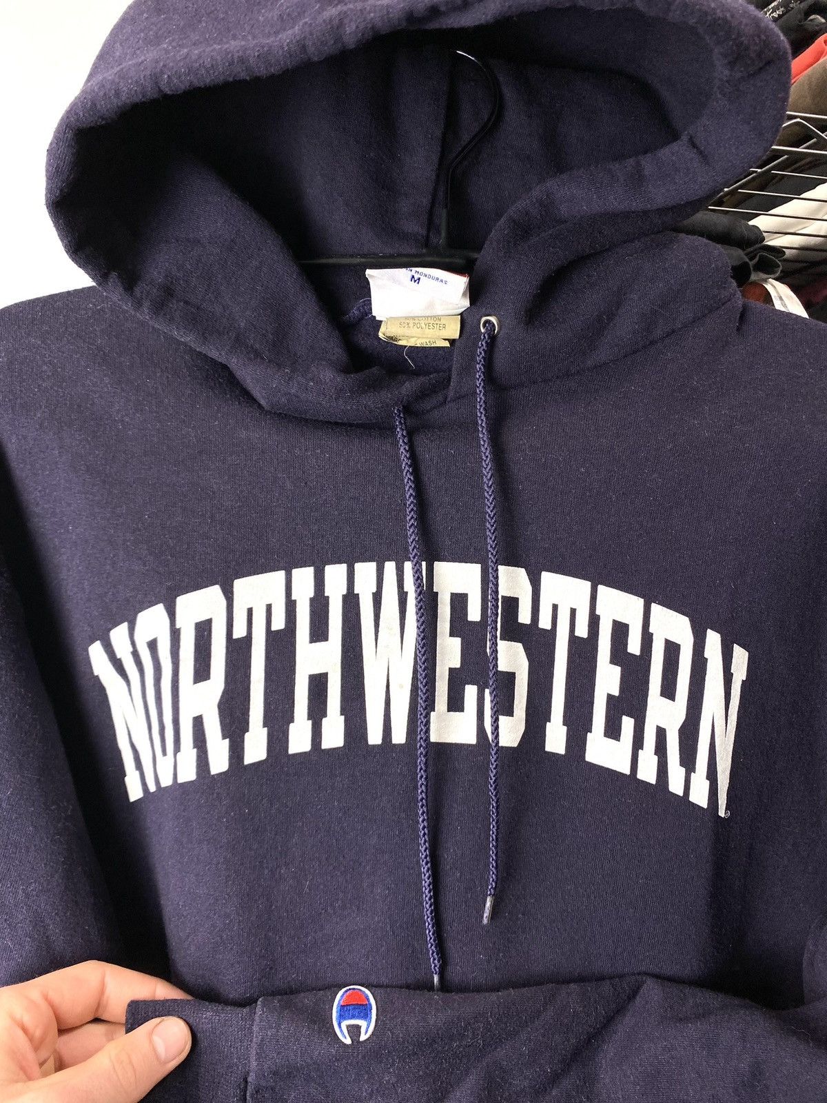 Champion Vintage 90’s Faded Heavyweight Champion North Western Hoodie Size US M / EU 48-50 / 2 - 7 Thumbnail