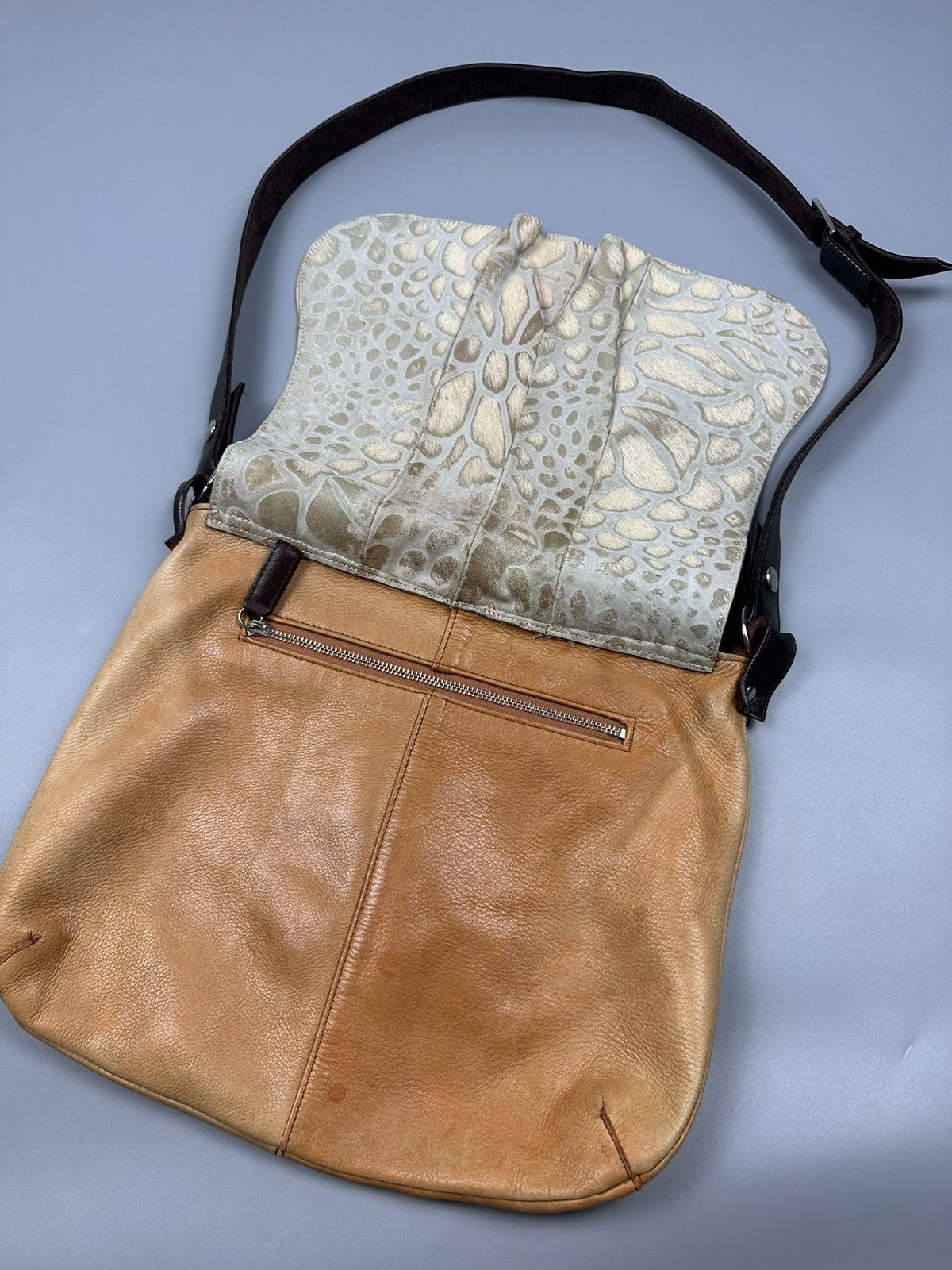 Genuine Leather Vintage Custom Made Leather Leopard Shoulder Bags Size ONE SIZE - 5 Thumbnail