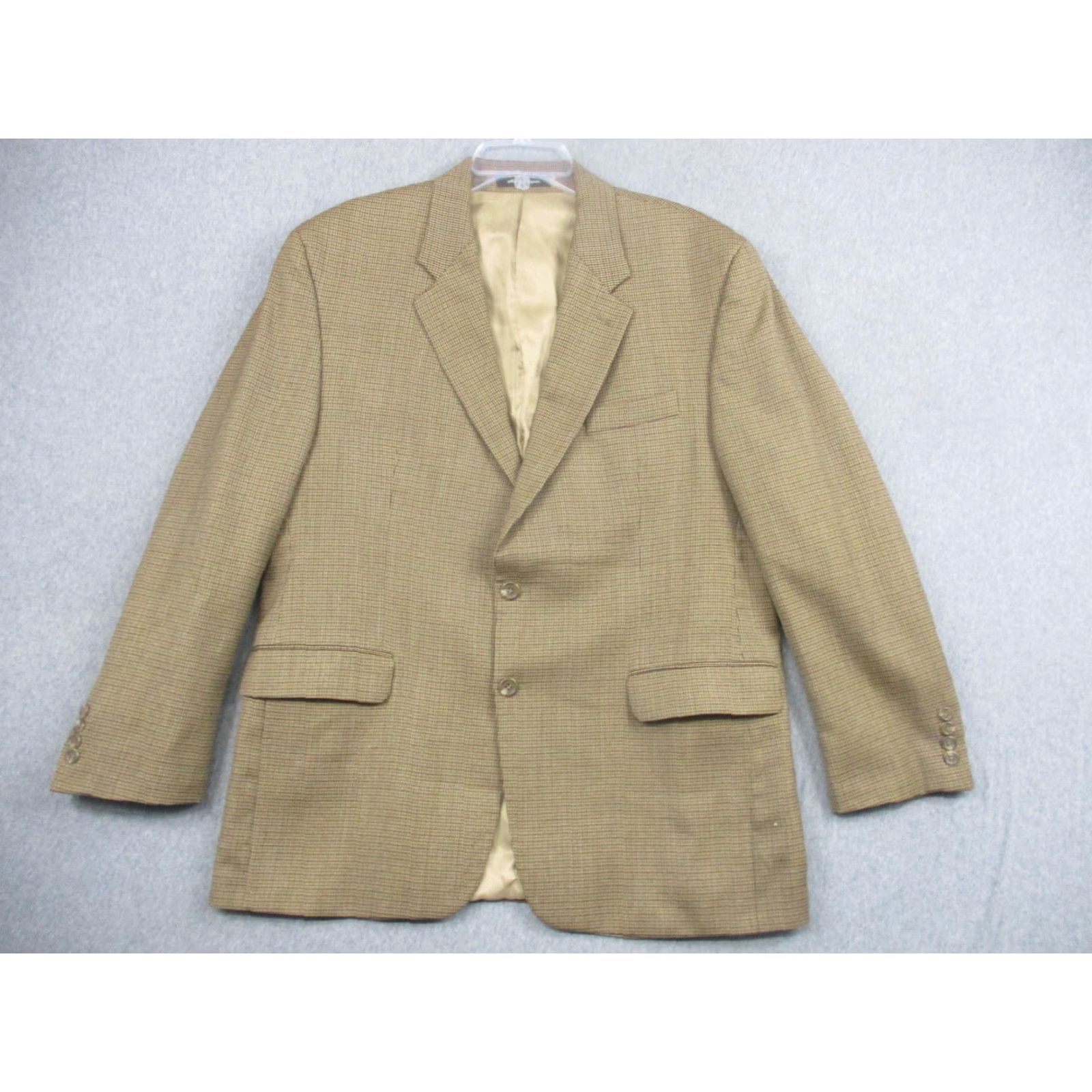 Ralph Lauren Lauren Ralph Lauren Blazer Mens 44R Brown Wool Check Tweed Sport Coat Jacket Size 44R - 2 Thumbnail
