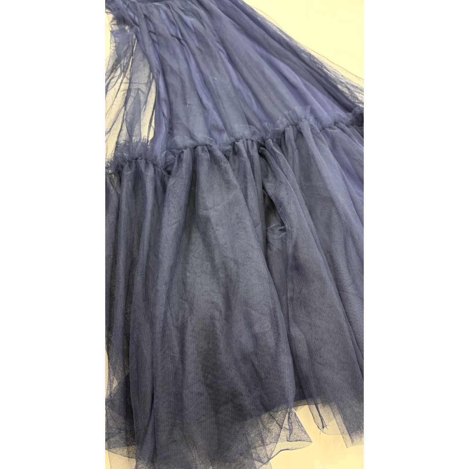 Vintage Ever-Pretty Dress Womens 10 Navy Tulle Off Shoulder EE50125 Sweetheart Gown Size L / US 10 / IT 46 - 3 Thumbnail