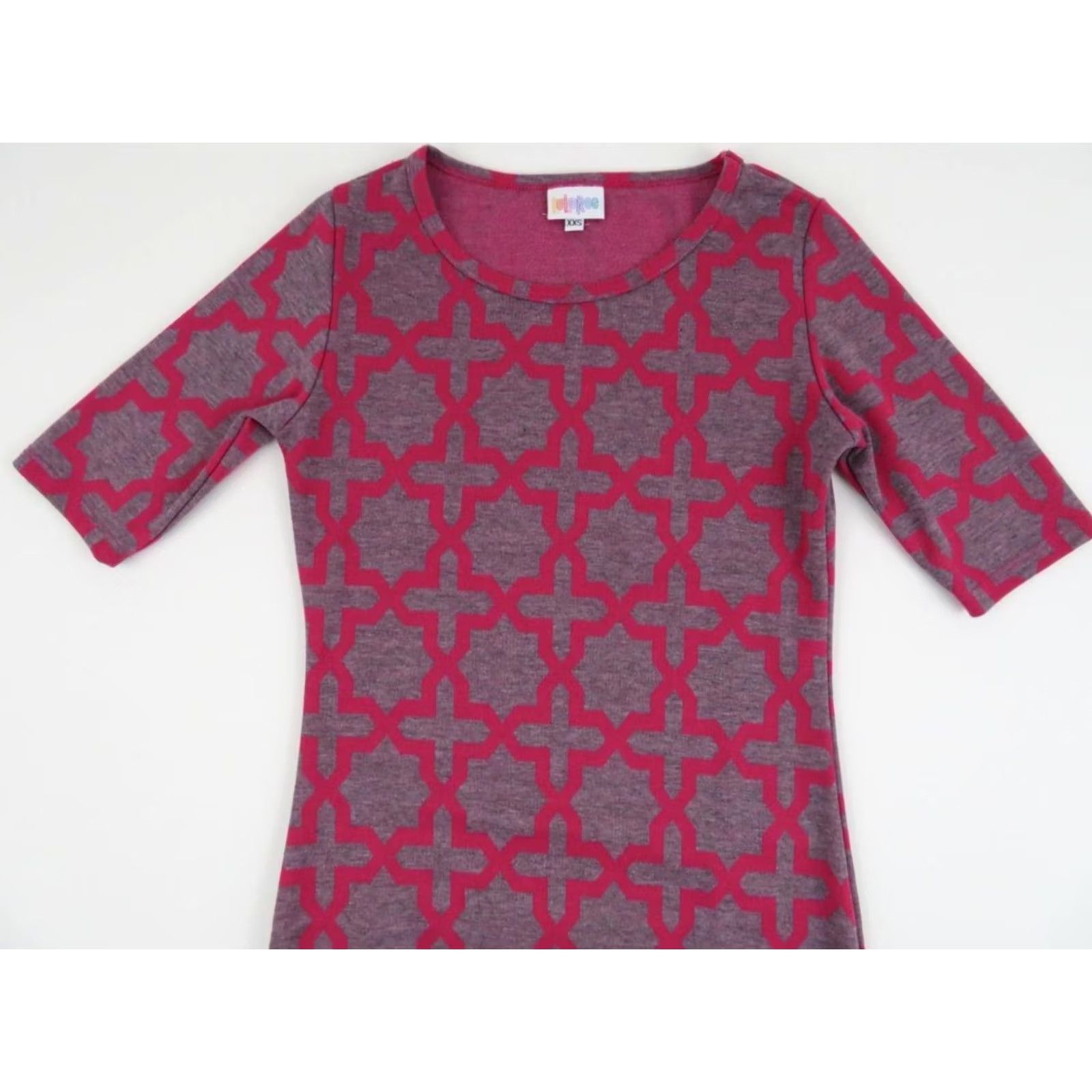Vintage LuLaRoe Dress Pink Geometric Julia Dress 2XS 2XS Women's Pink Geometric Julia Dress Vintage LuLaRoe Size XXS / US 00 / IT 34 - 2 Thumbnail