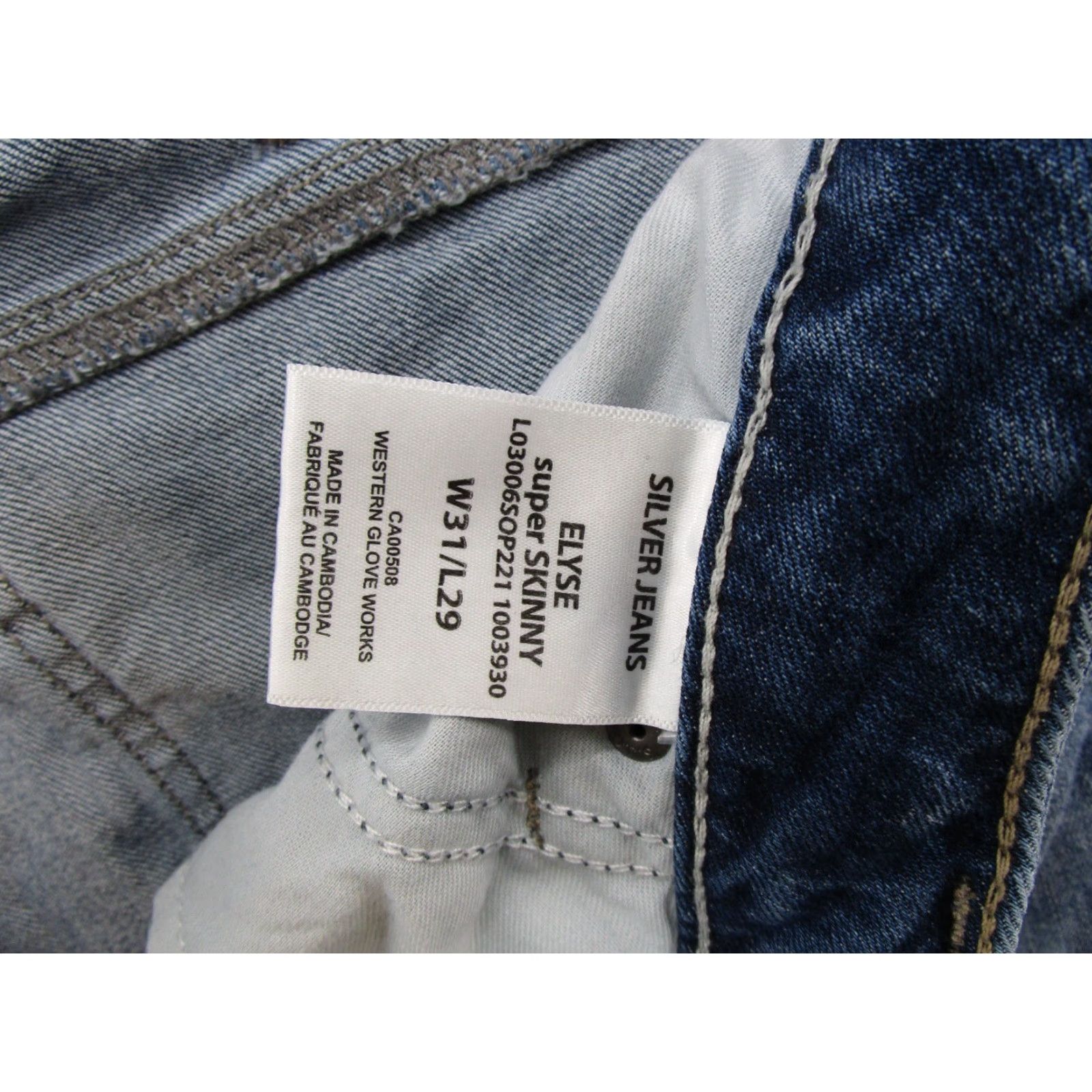 Silver Jeans Co. Silver Jeans Distressed Denim Light Wash Stretch Super Skinny Elyse Jeans 31x29 Women Jeans 31 Blue 90s? Size 24" / US 00 / IT 34 - 5 Thumbnail