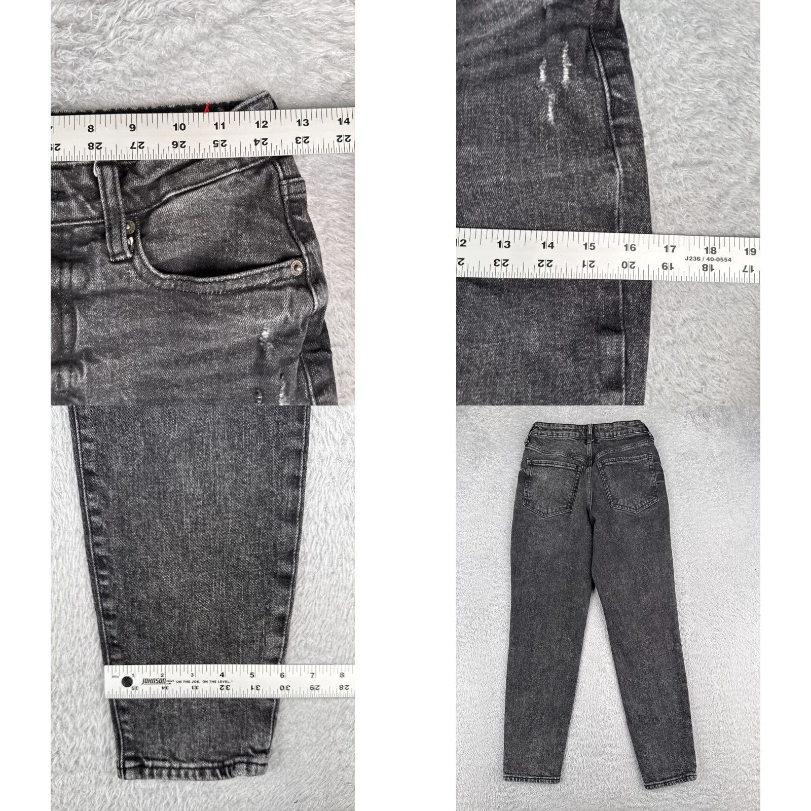 Old Navy Old Navy Jeans Women 0 Black Denim OG Straight Distressed Cotton High Rise 24x26 Size 25" / US 0 / IT 36 - 9 Thumbnail