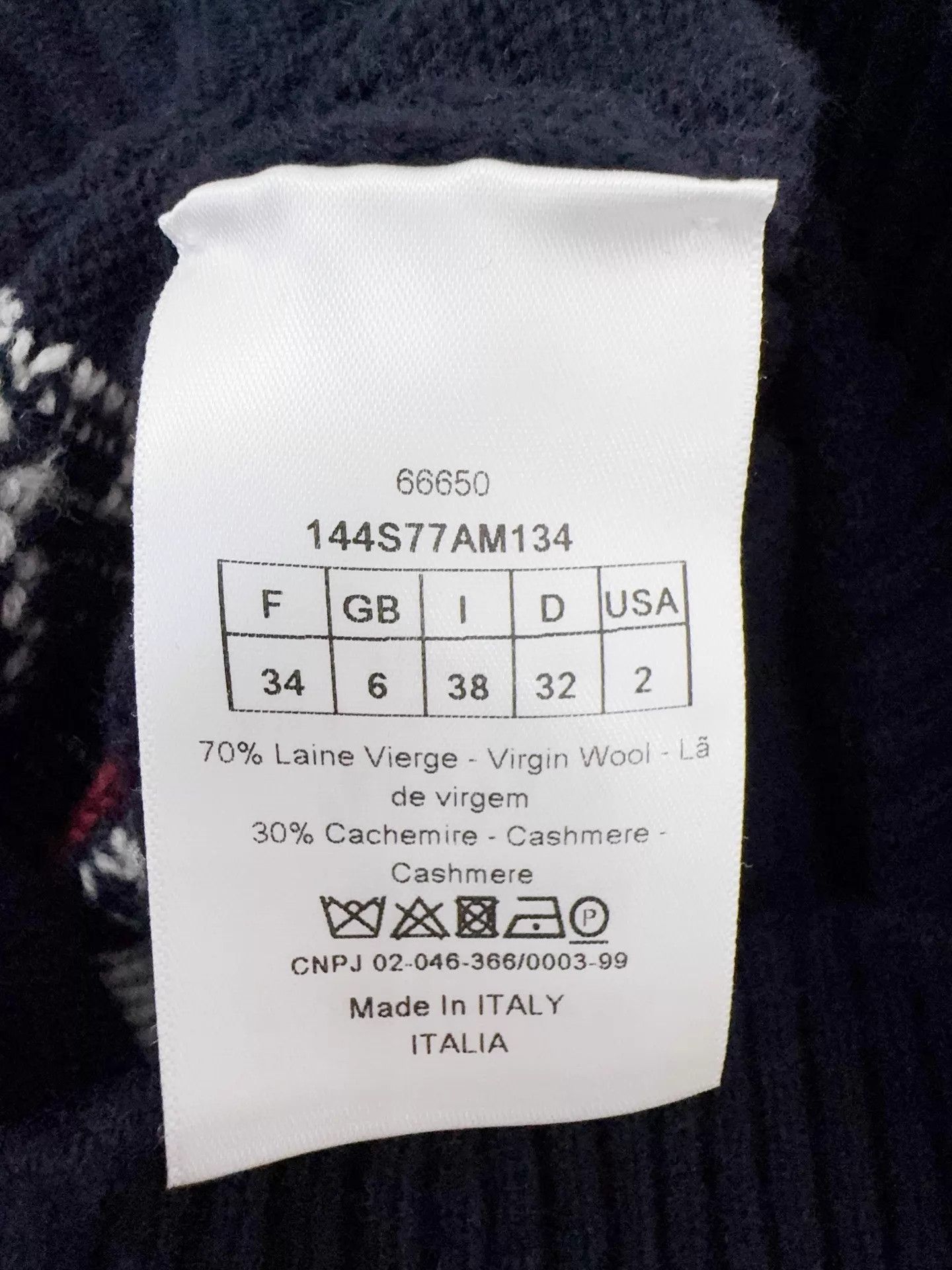 Dior Dior Women's Navy Blue Lucky Star Sweater F34 Size XS / US 0-2 / IT 36-38 - 4 Thumbnail