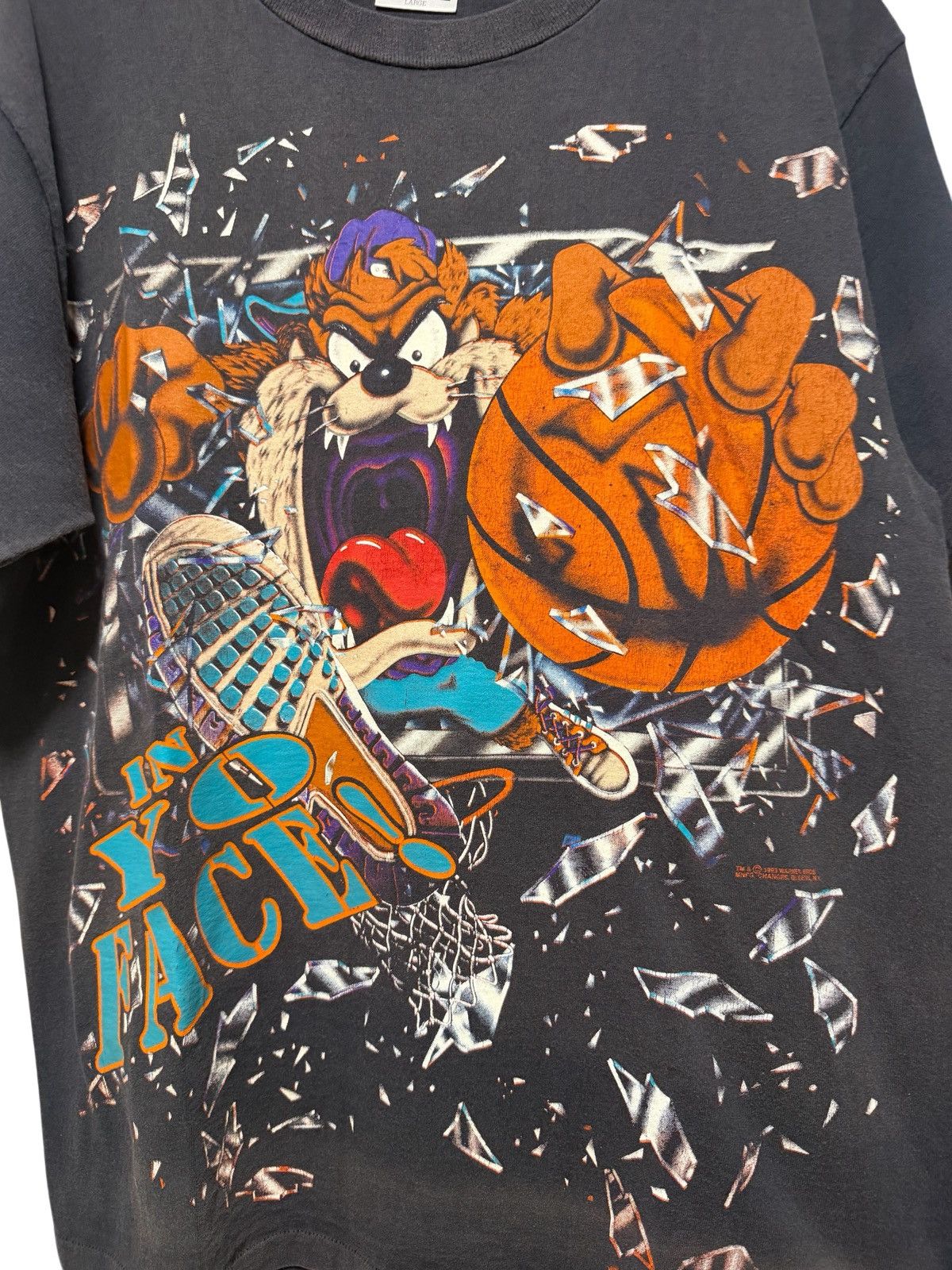 Tultex Vintage 1993 Tasmanian Devil Shattered Backboard Glass TEE Size US L / EU 52-54 / 3 - 2 Thumbnail