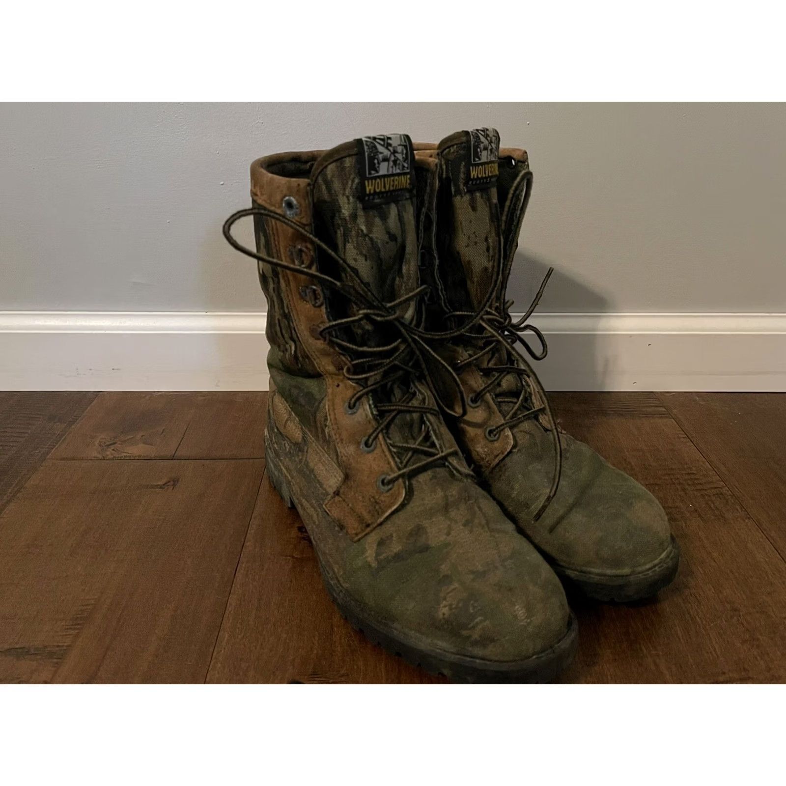 Realtree VINTAGE Wolverine Boots Outdoor Realtree Camo Made in USA Men's 11.5M 9" Size US 12 / EU 45 - 3 Thumbnail