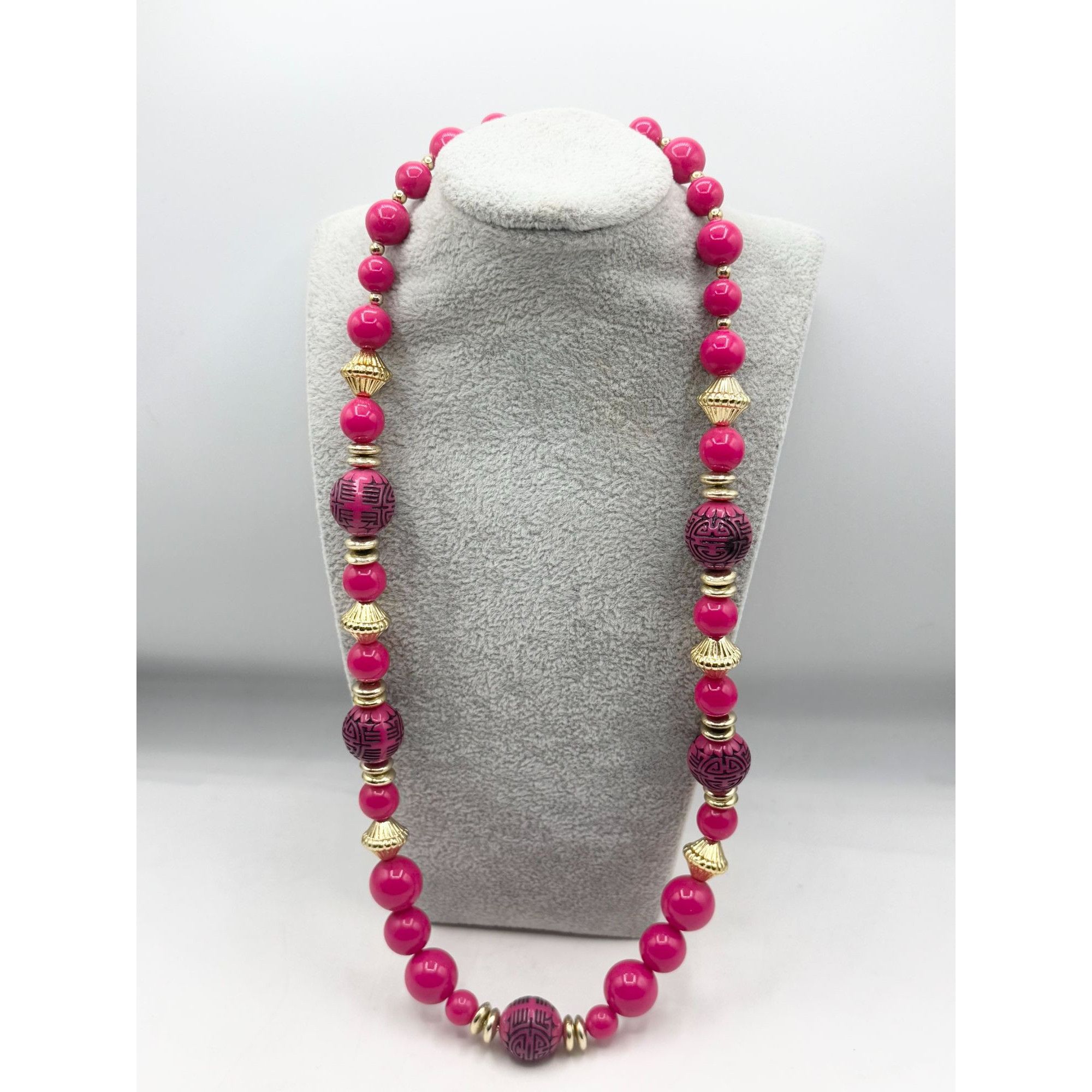 Vintage Vintage pink gold beaded necklace Size ONE SIZE - 1 Thumbnail