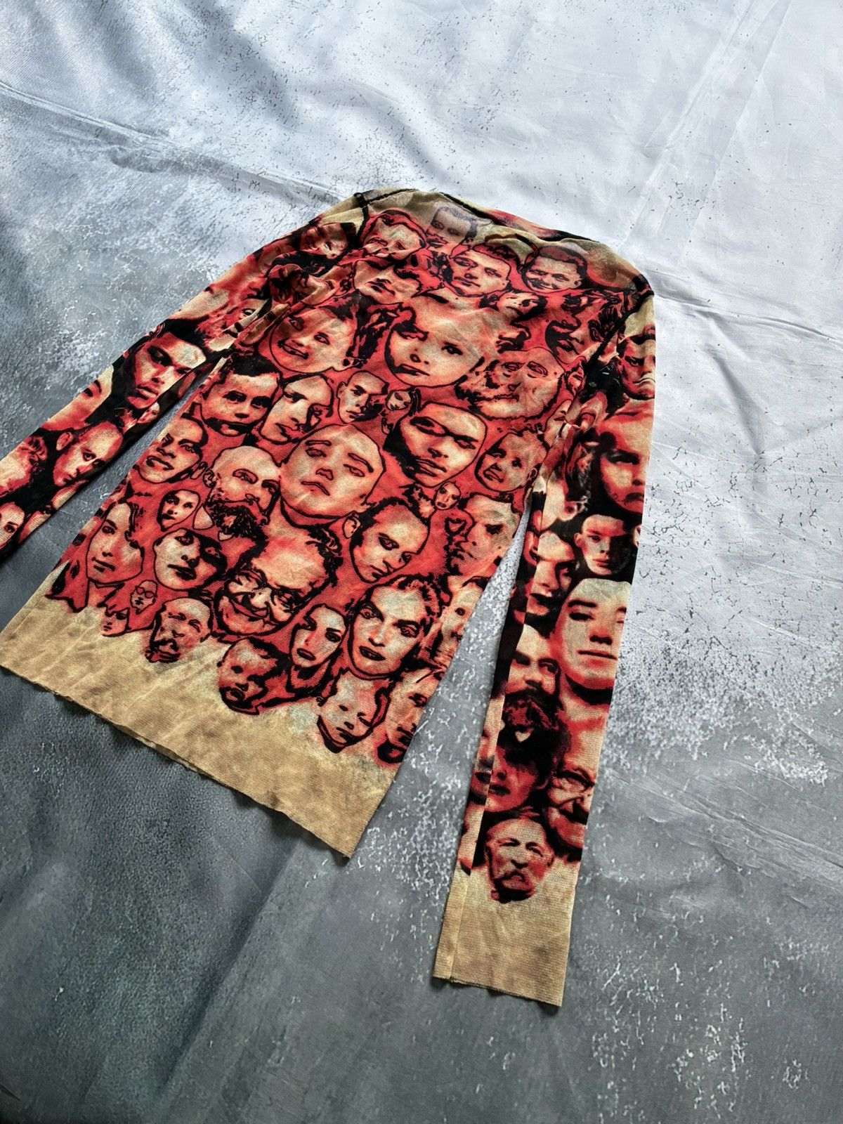 Jean Paul Gaultier 90s Maille "Faces" Mesh Top Size L / US 10 / IT 46 - 7 Thumbnail