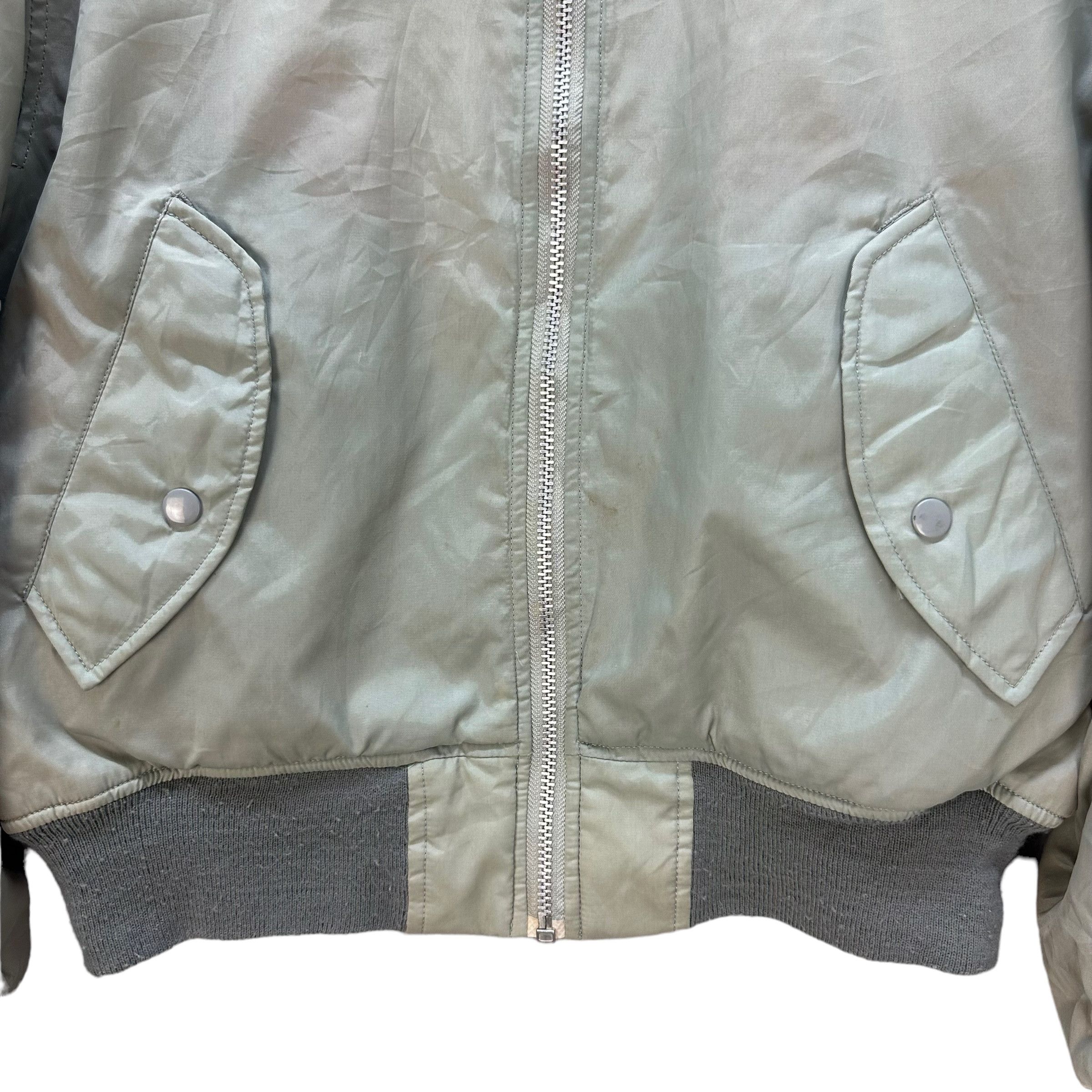Vintage TRASHED🔥 MIF INDUSTRIES SILVER BOMBER JACKET #9037-50 Size US M / EU 48-50 / 2 - 3 Thumbnail