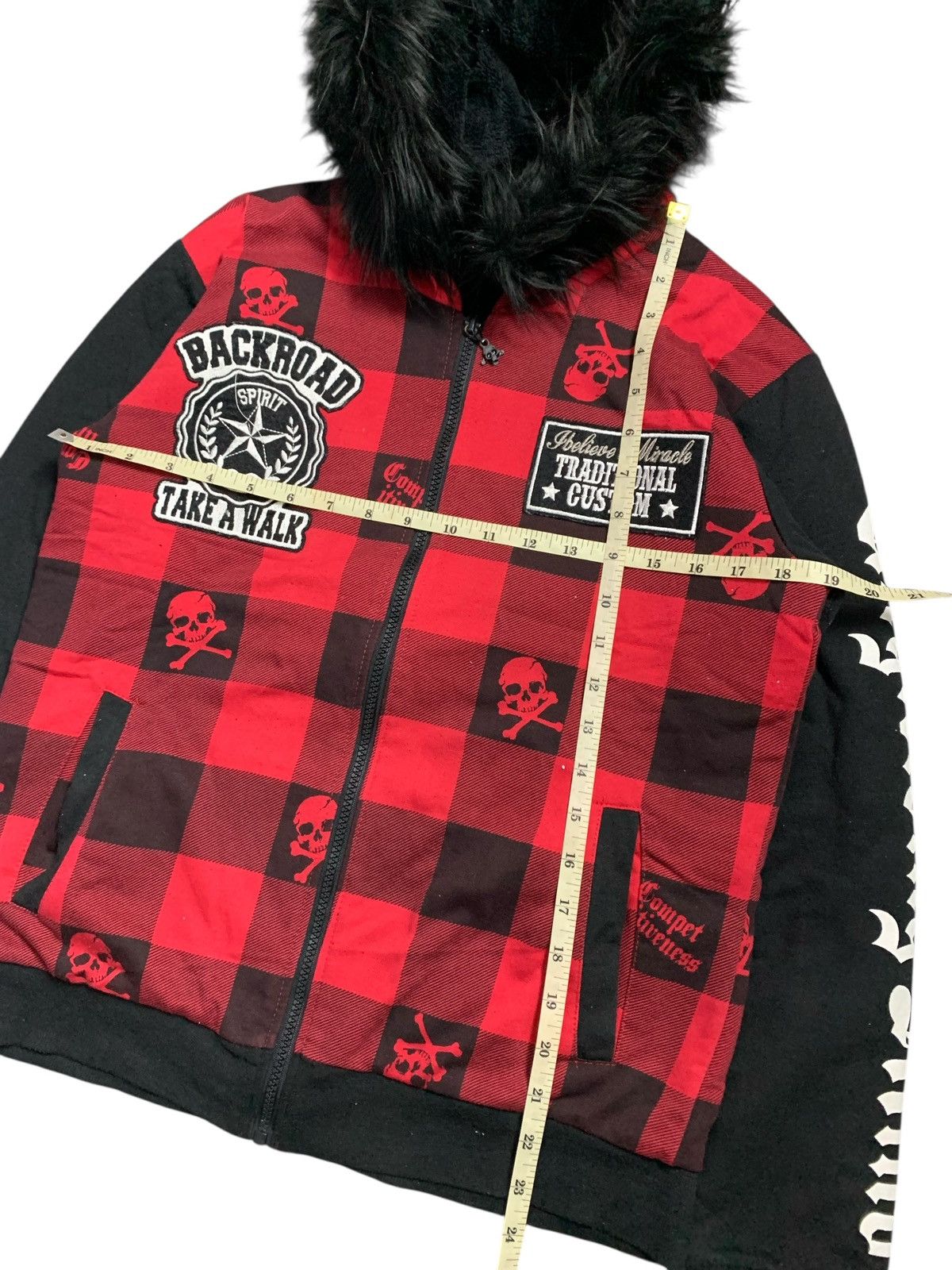 If Six Was Nine ZIP SKULL LGB If Six Was Nine PUNK Style Faux Fur Hoodie Size US M / EU 48-50 / 2 - 14 Thumbnail