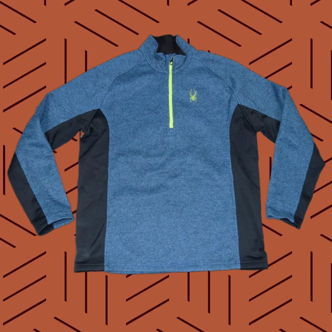 Spyder SPYDER Mens Outbound 1/4 Zip Pullover Sweater XL Fleece Lined Soft Knit Blue Logo Casual Travel Hiking Skiing Walking Mens Size US XL / EU 56 / 4 - 1 Thumbnail