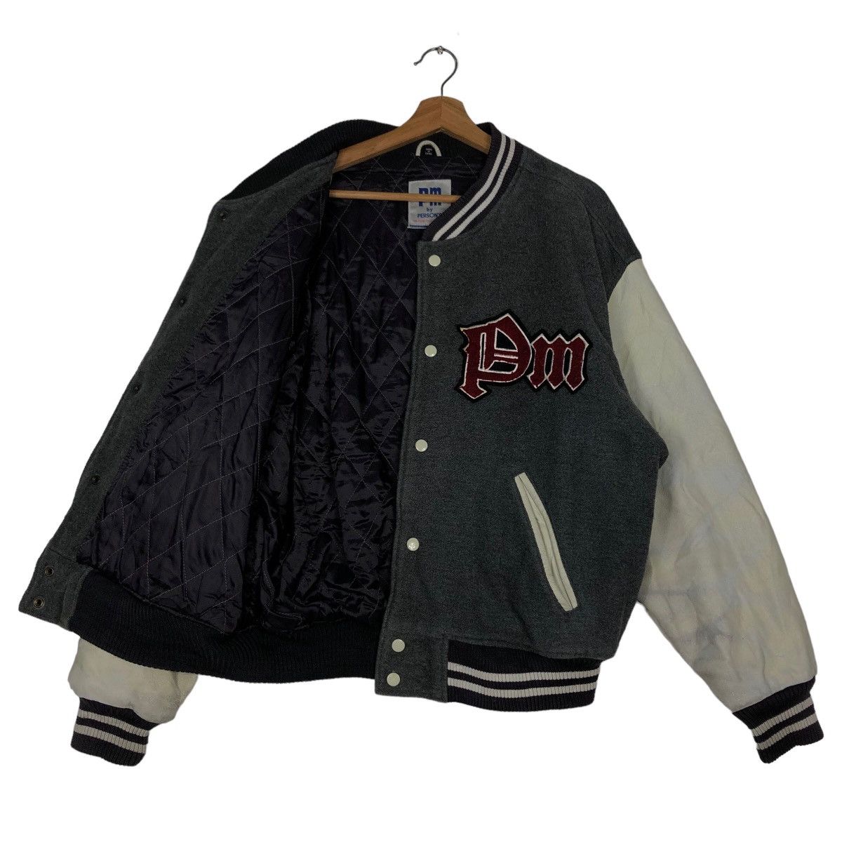 Vintage 🔥90’s Vintage Leather Varsity Jacket PM by Persons Japan Size US L / EU 52-54 / 3 - 8 Thumbnail