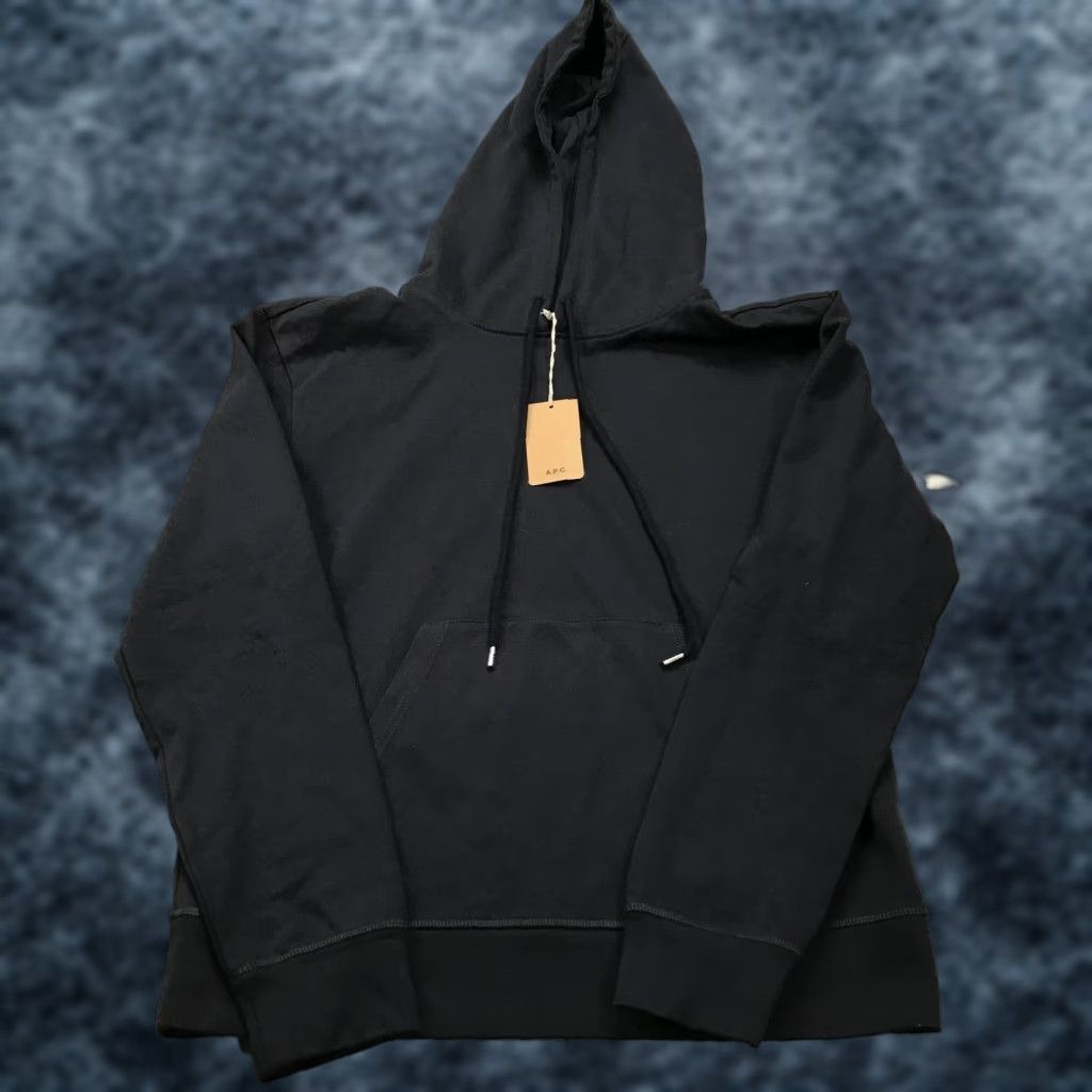 A.P.C. APC Rue Madame Paris Hoodie Mens Small Black Designer Solid Sweatshirt NWT Size US S / EU 44-46 / 1 - 1 Thumbnail