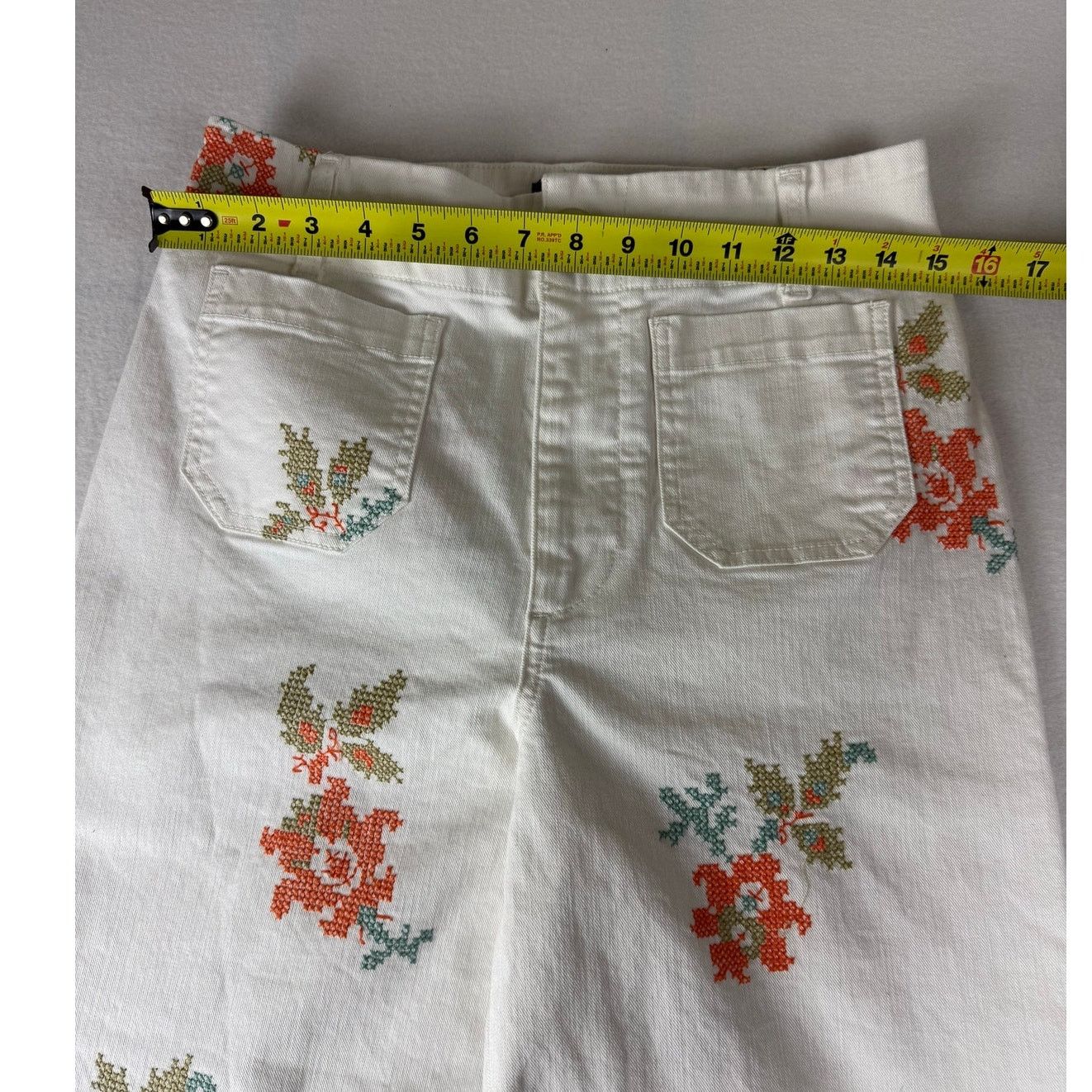 Anthropologie Maeve Anthropologie Colette Floral White Jeans 28 Size 28" / US 6 / IT 42 - 3 Thumbnail
