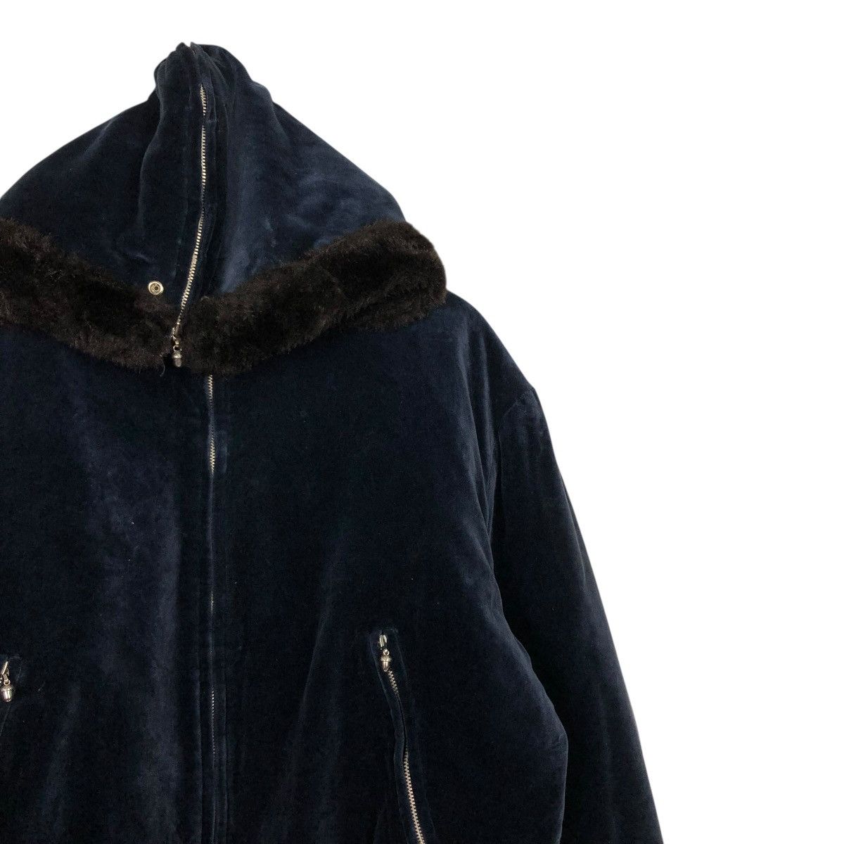 Japanese Brand 🔥RICH DARK BLUE BOMBER JACKET FUR INTERIOR ISSEY MIYAKE Size US L / EU 52-54 / 3 - 8 Thumbnail
