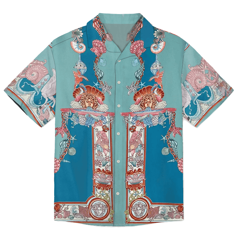 The Unbranded Brand Men's Coral Theater Twill Camp Shirt | Sunset Tones Size US M / EU 48-50 / 2 - 1 Thumbnail